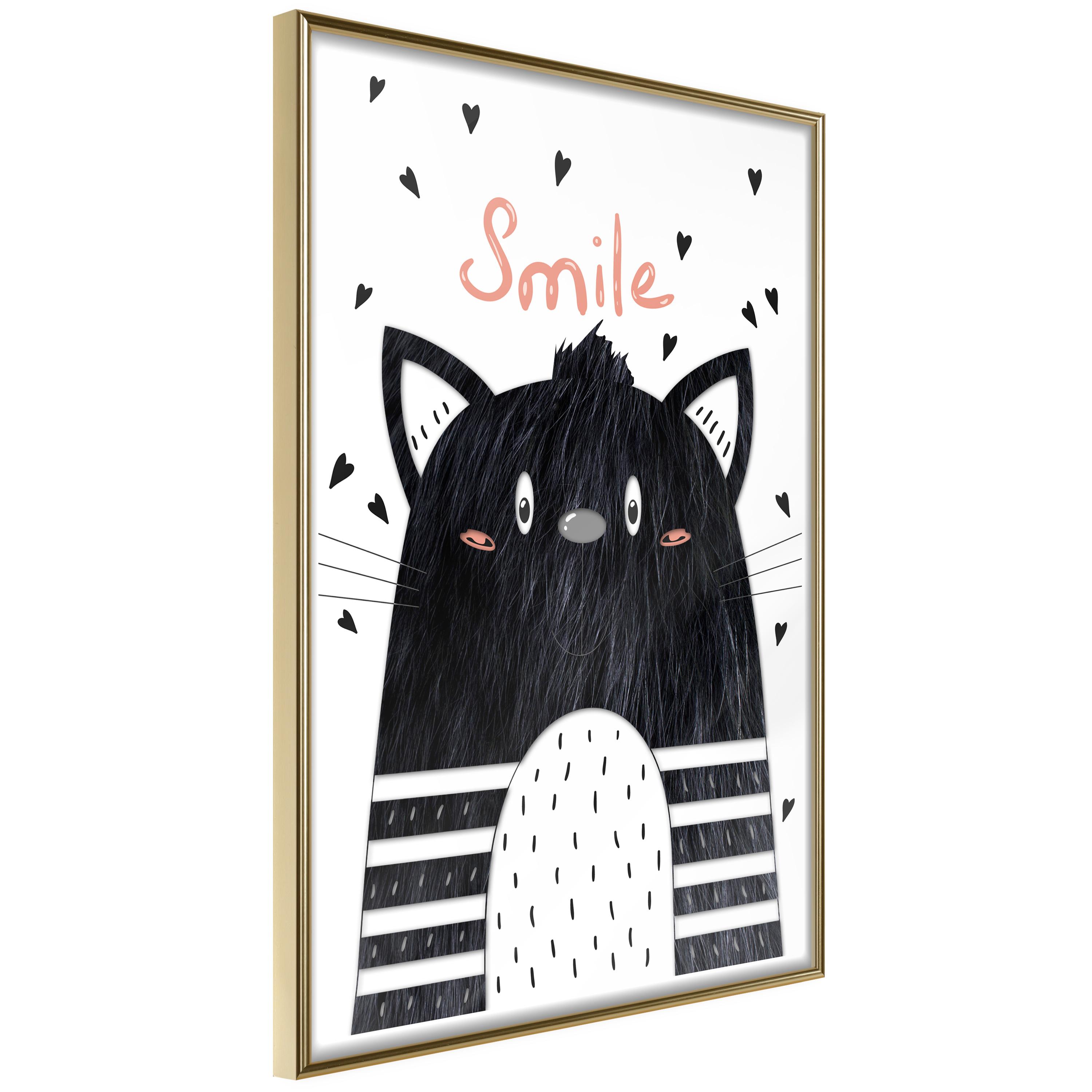 Plakat - Smile - 30 x 45 cm - Guldramme