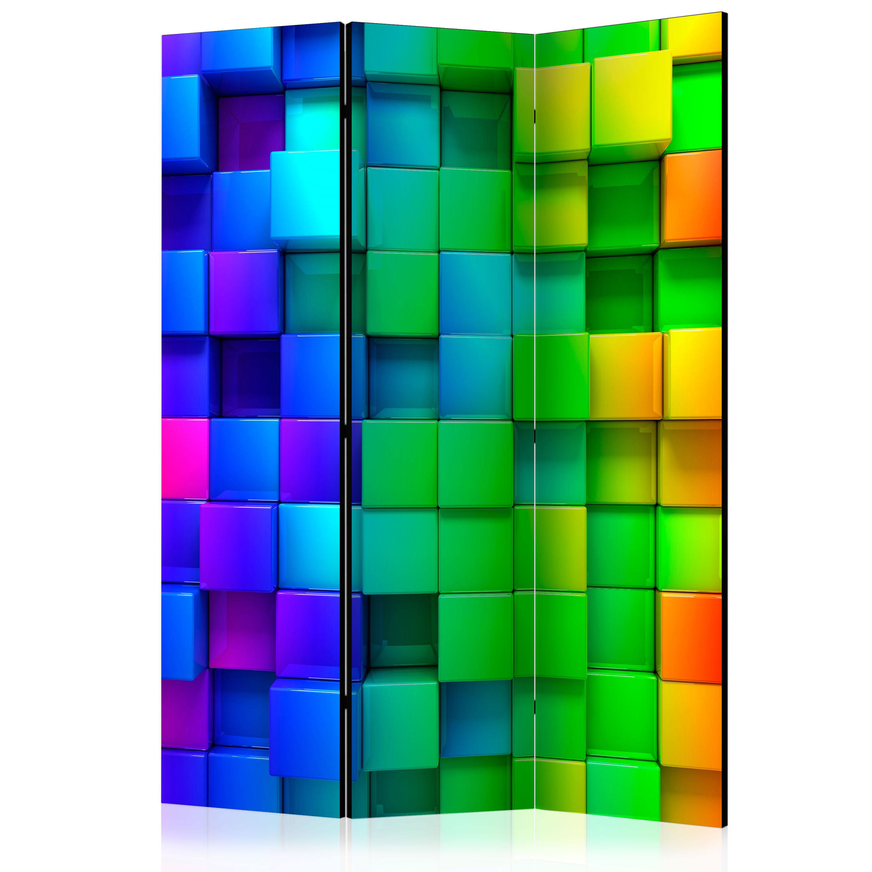Skærmvæg - Colourful Cubes - 135 x 172 cm - Akustik billede