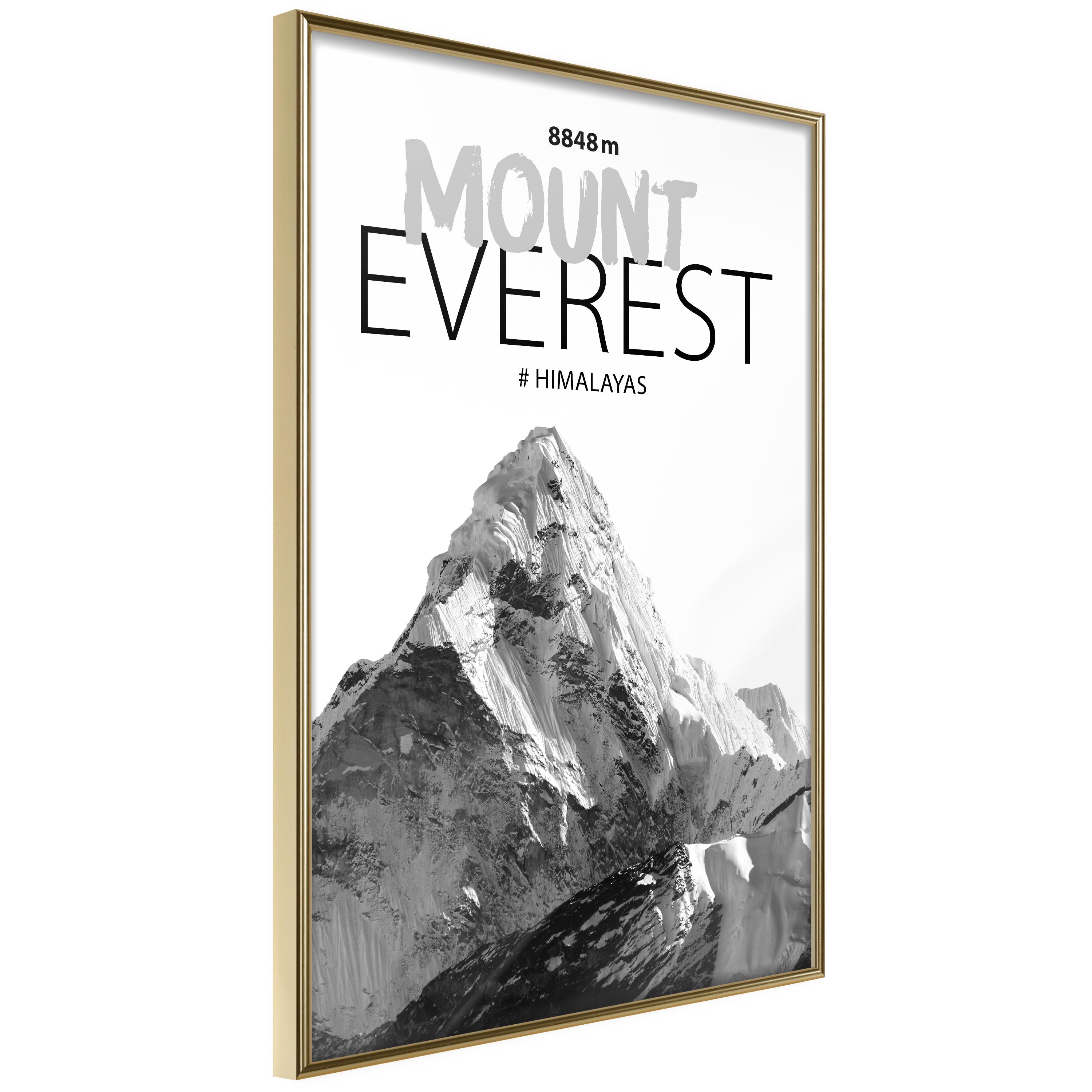 Plakat - Mount Everest - 40 x 60 cm - Guldramme