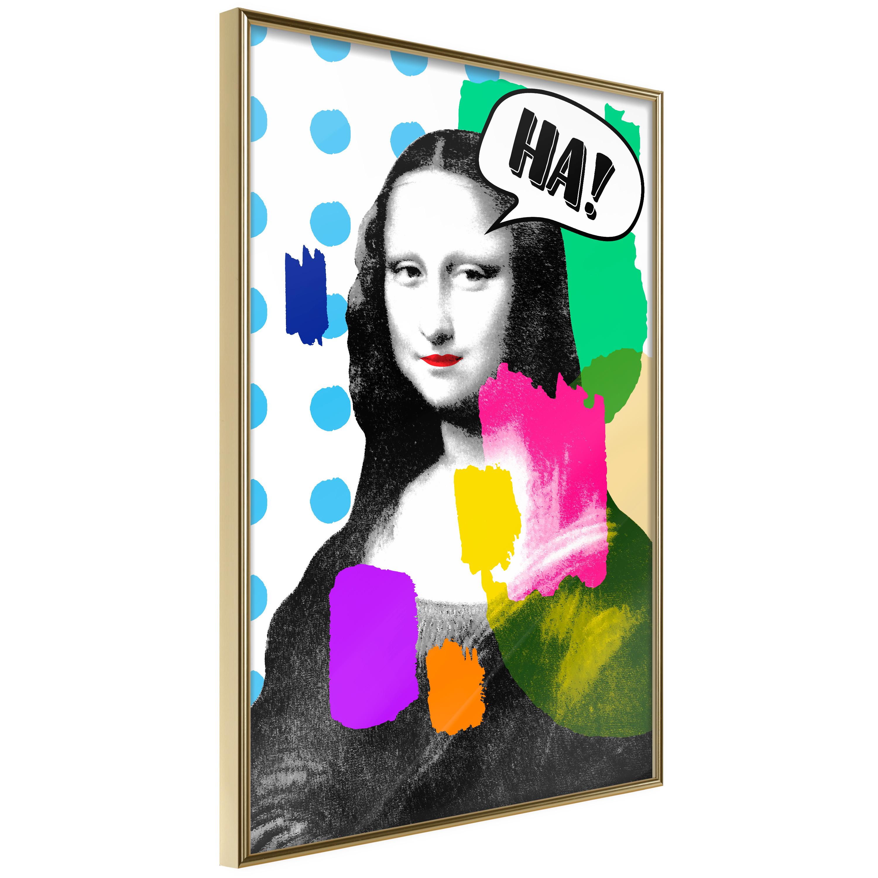 Plakat - Mona Lisa Pop-art - 20 x 30 cm - Guldramme