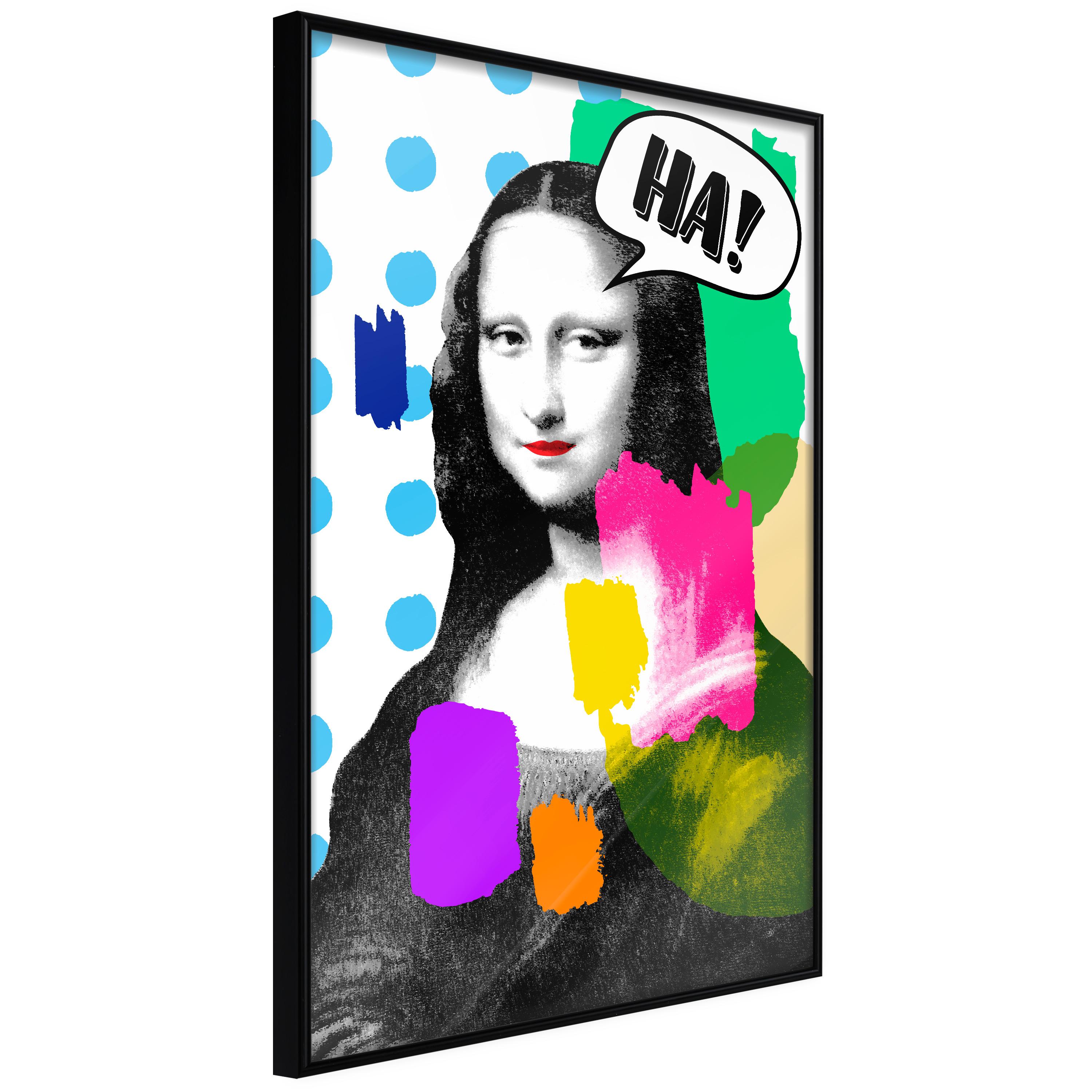 Plakat - Mona Lisa Pop-art - 30 x 45 cm - Sort ramme