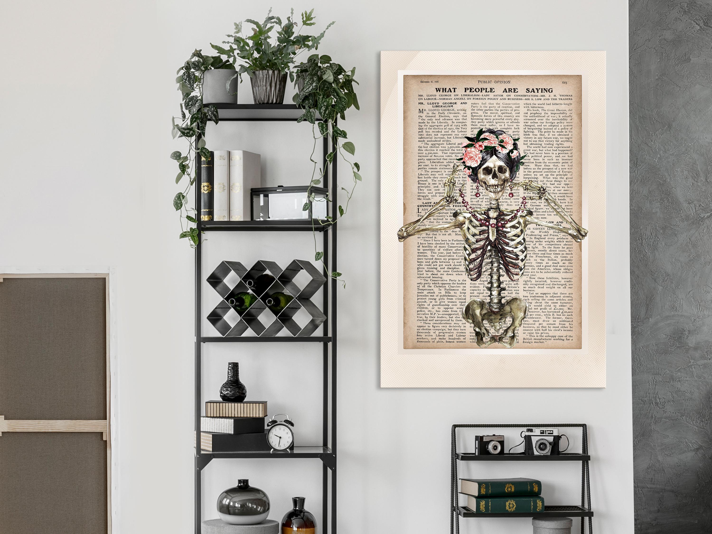 Billede - Mrs Skeleton (1 Part) Vertical - 60 x 90 cm - Premium Print
