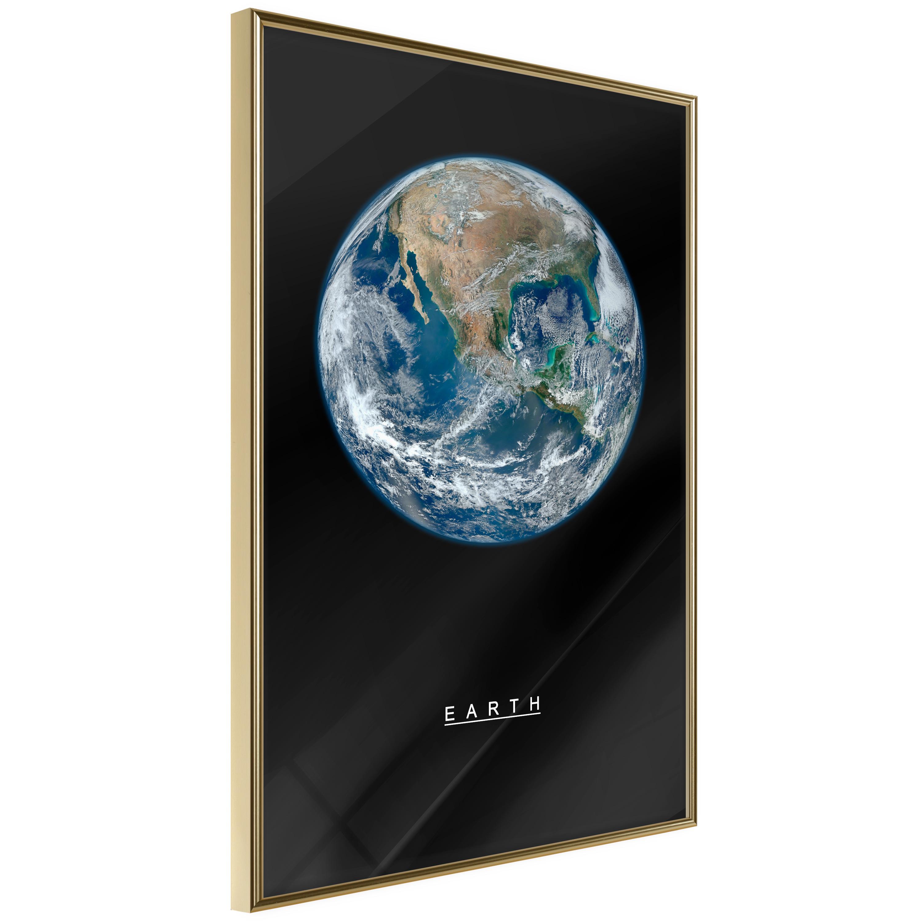 Plakat - Earth - 30 x 45 cm - Guldramme