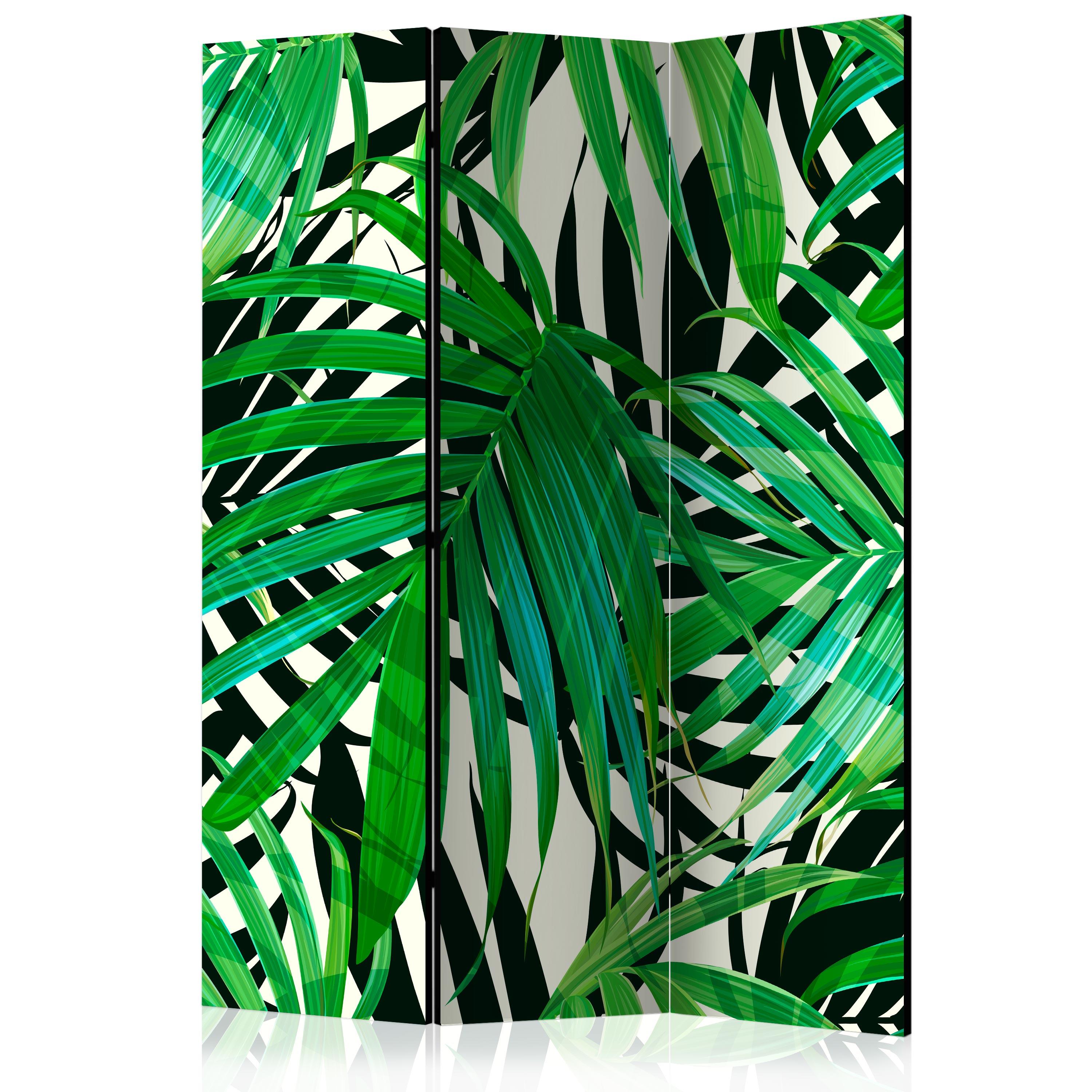 Skærmvæg - Tropical Leaves - 135 x 172 cm - Dobbeltsiddet