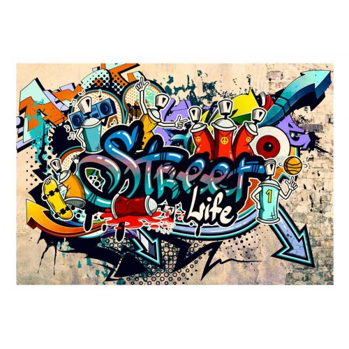 Fototapet Gadeliv - graffiti fototapet til væg