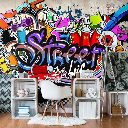 Fototapet Street Game - graffiti fototapet til væg