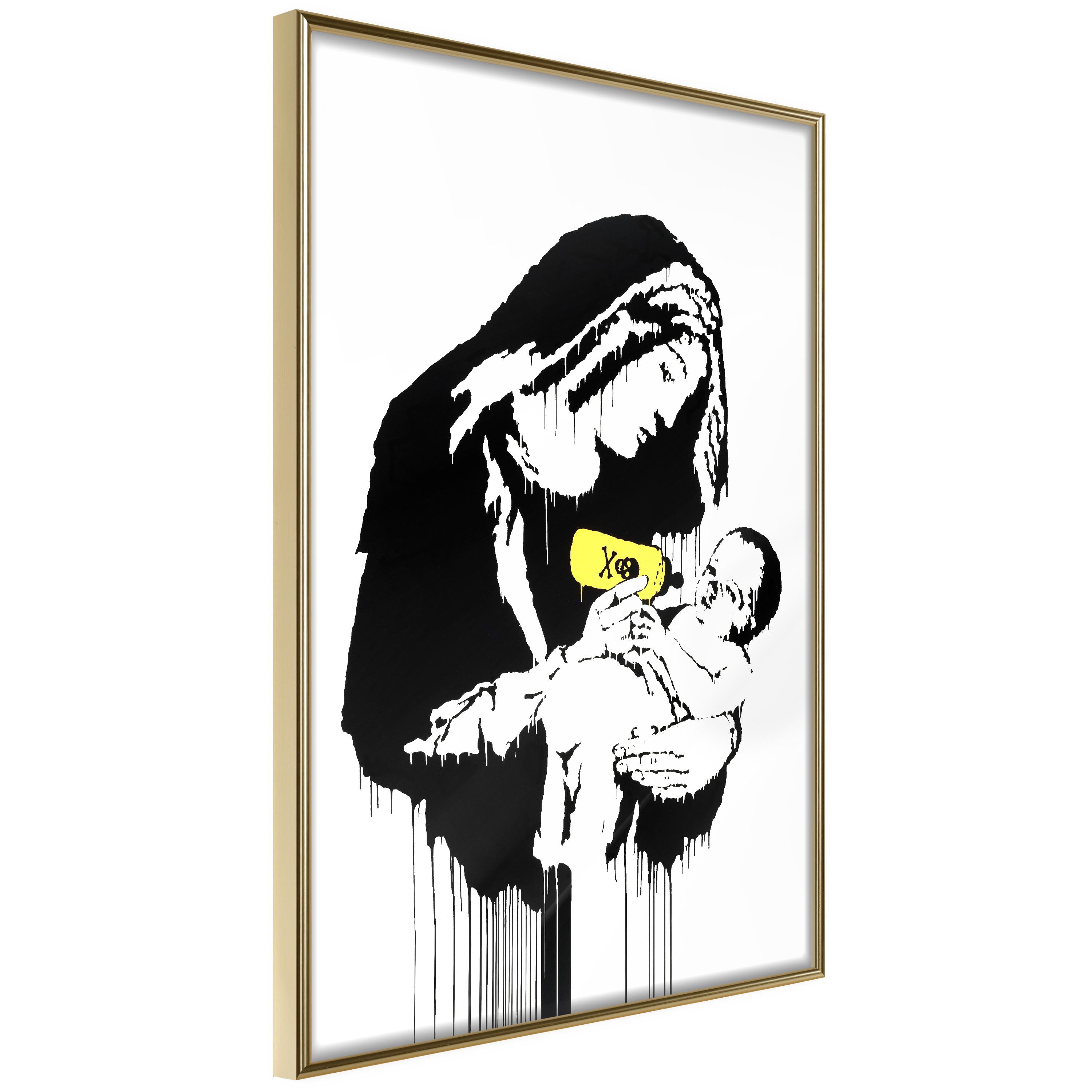 Plakat - Nursing Mother - 30 x 45 cm - Guldramme