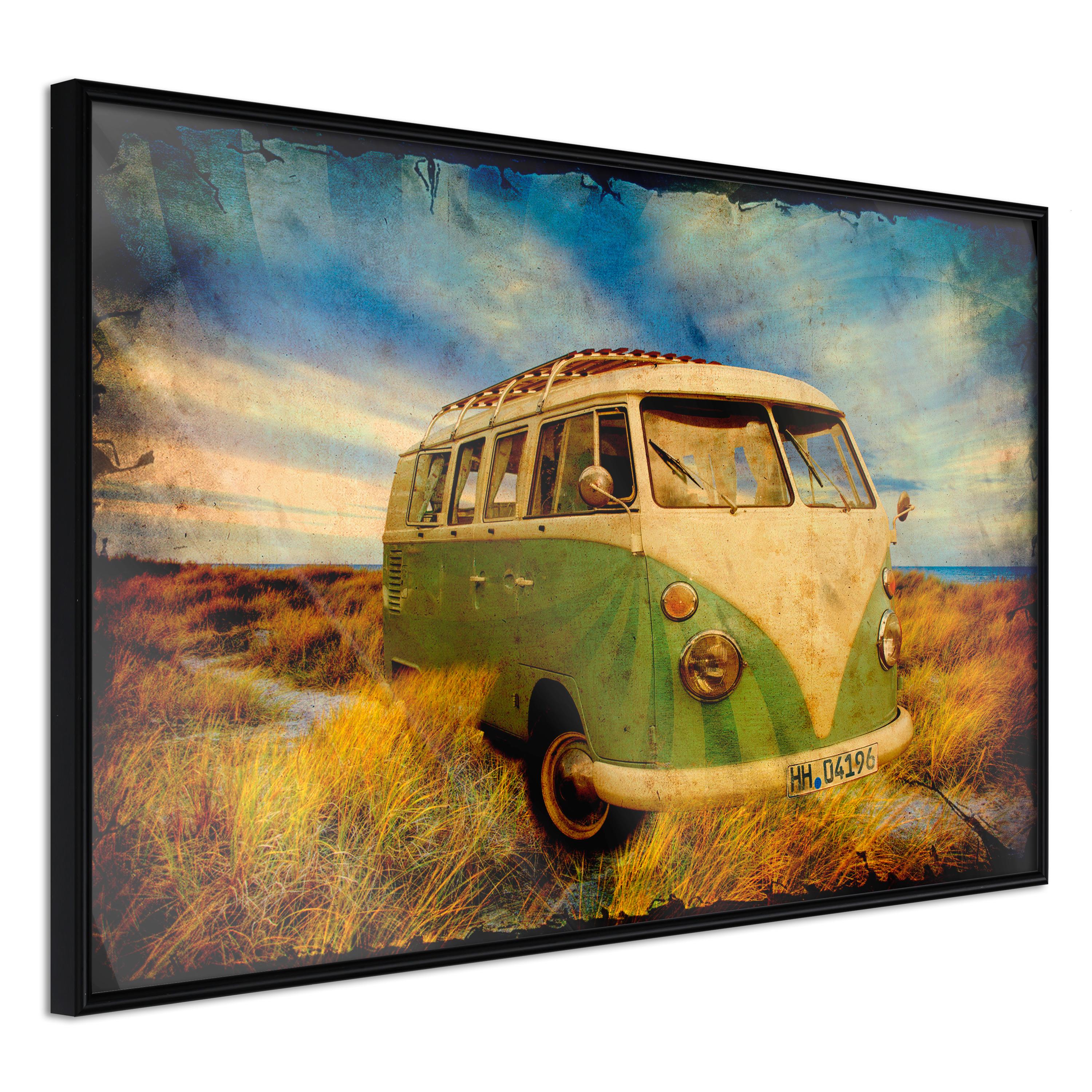 Plakat - Retro Bus - 60 x 40 cm - Sort ramme
