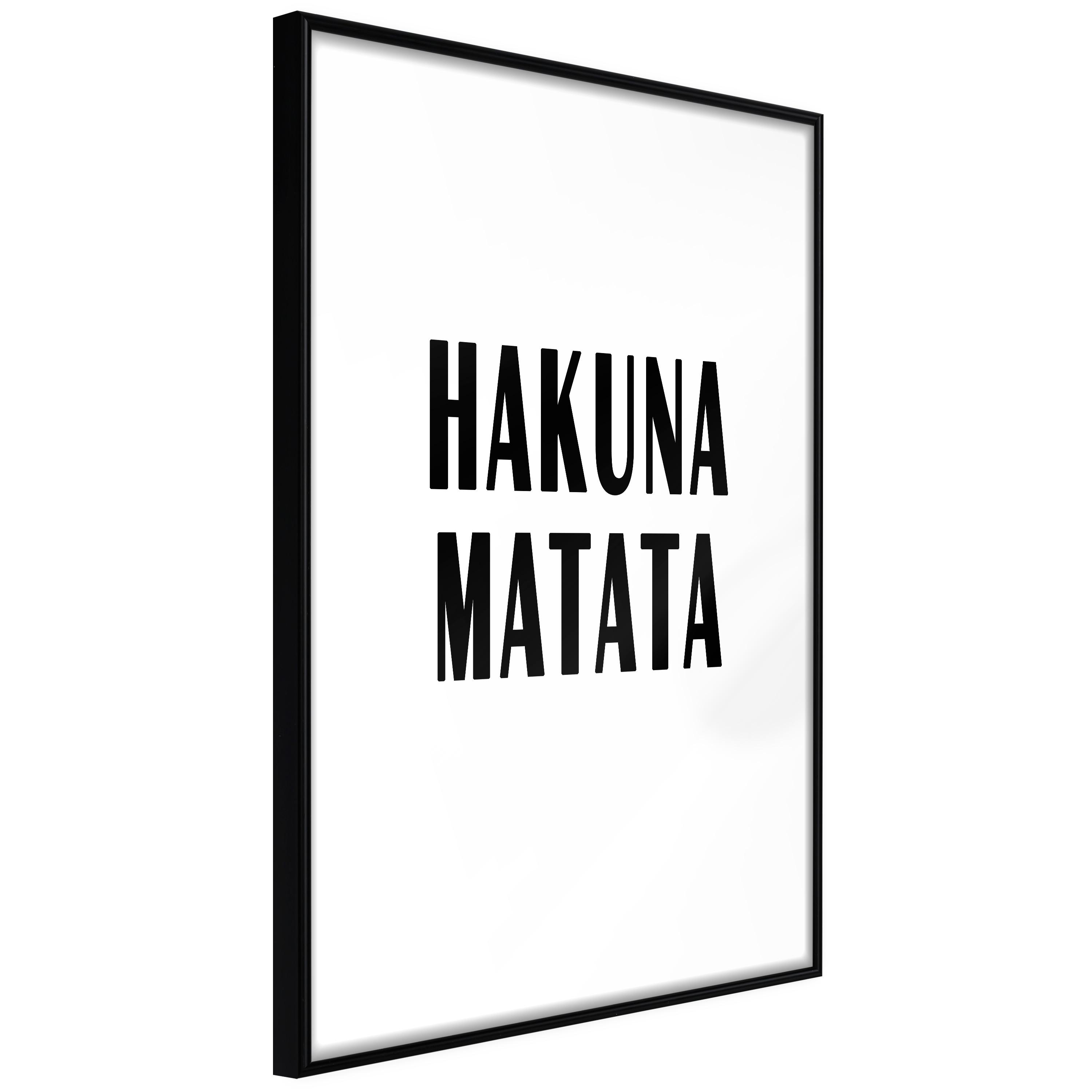 Plakat - Hakuna Matata - 20 x 30 cm - Sort ramme