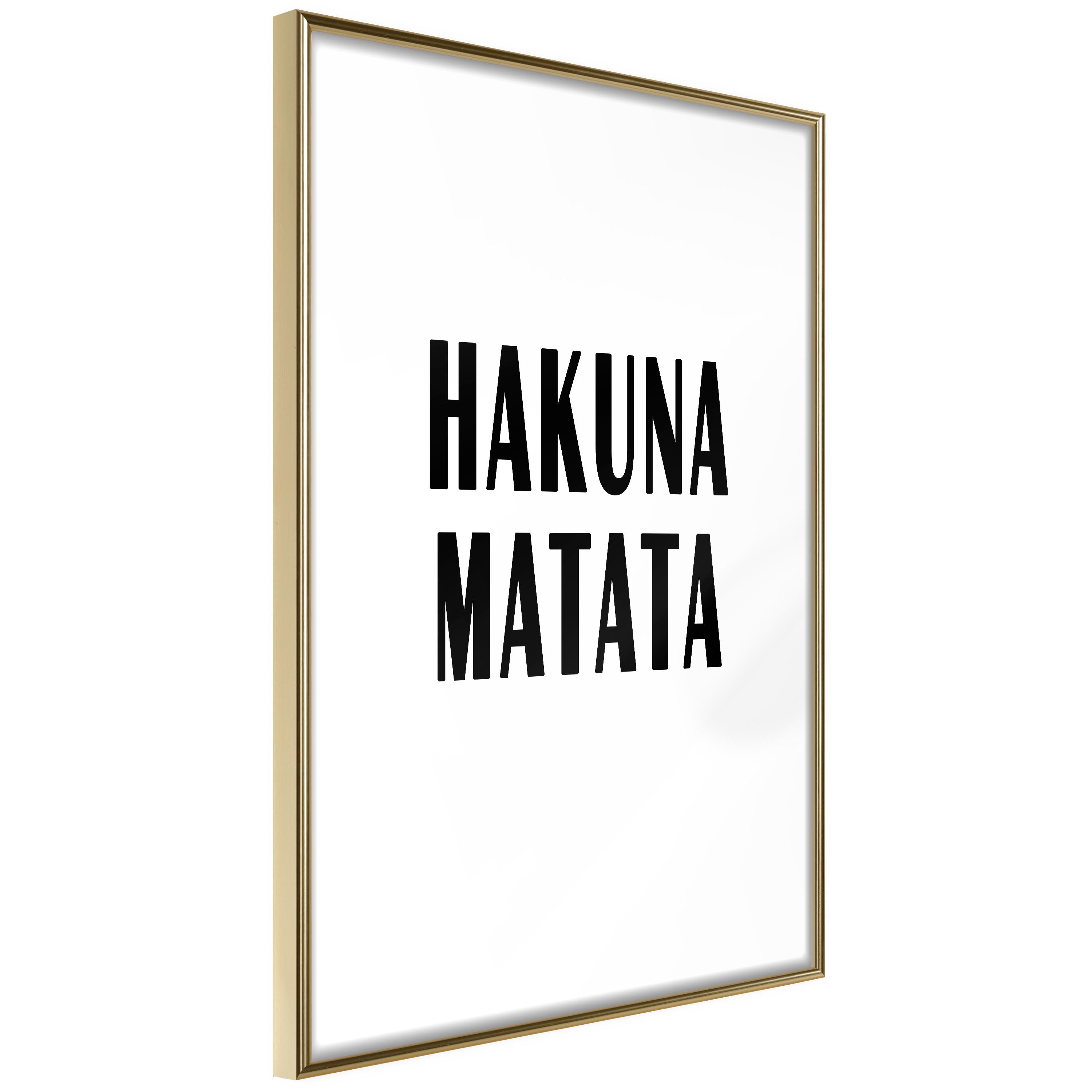 Plakat - Hakuna Matata - 40 x 60 cm - Guldramme