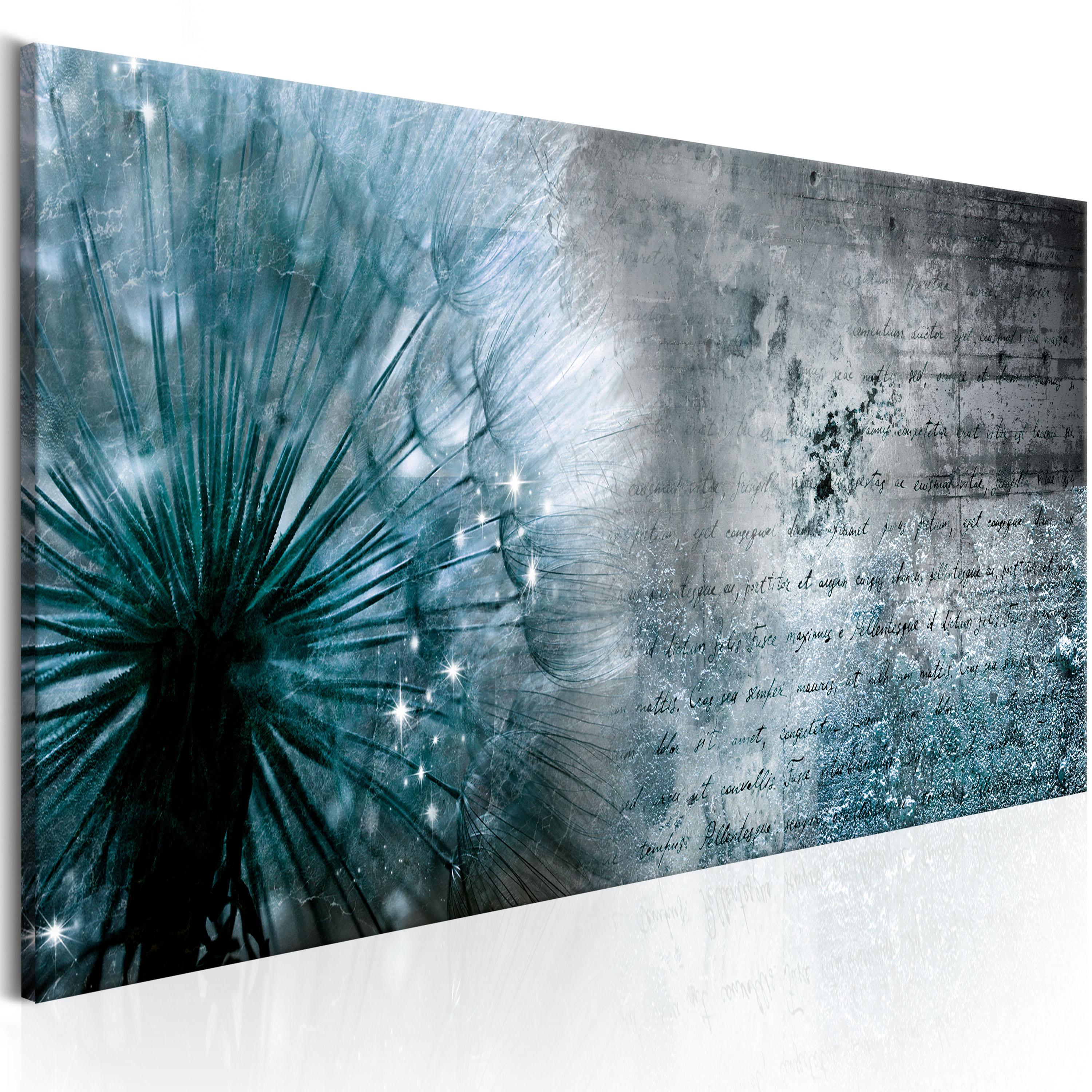 Billede - Blue Dandelion - 150 x 50 cm - Standard