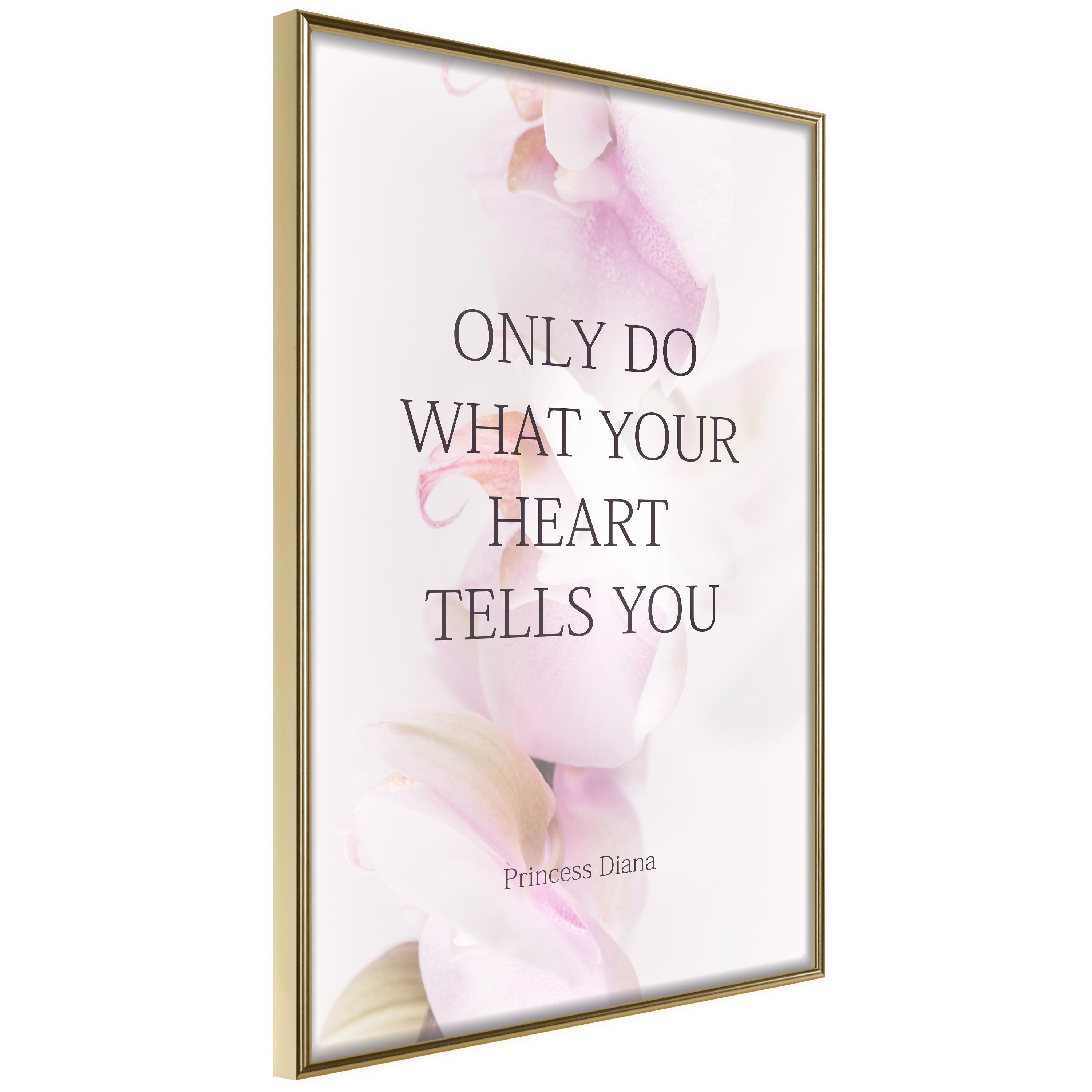 Plakat - Do What Your Heart Tells - 30 x 45 cm - Guldramme