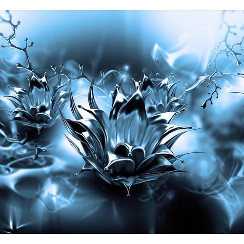 Fototapet - Oily Flower (Blue)