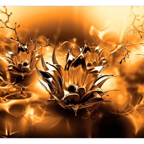 Fototapet - Oily Flower (Orange)