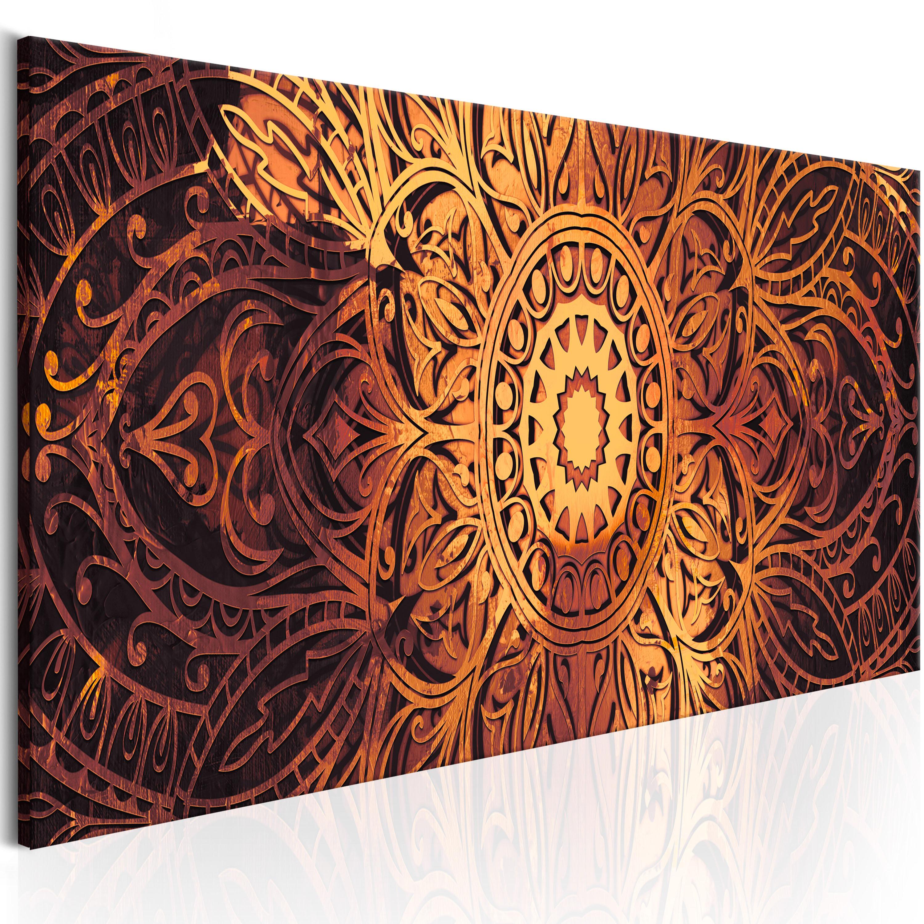 Billede - Amber Mandala - 135 x 45 cm - Premium Print