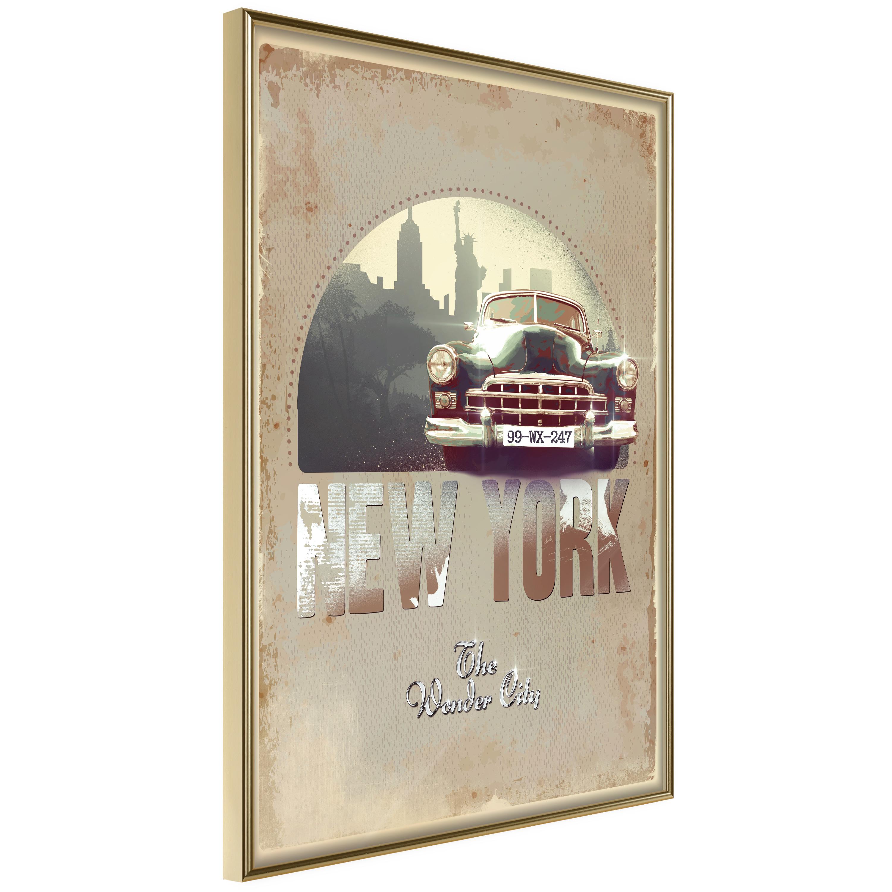 Plakat - New York - The Wonder City - 30 x 45 cm - Guldramme