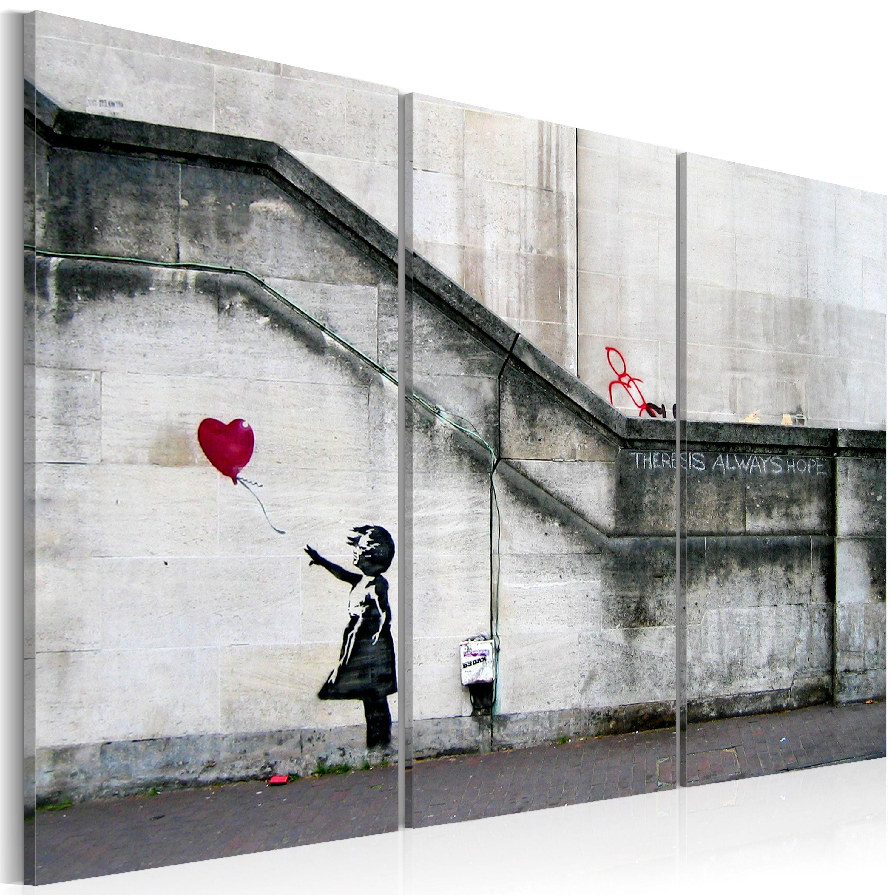 Billede - Girl With a Balloon by Banksy - 60 x 40 cm - Standard
