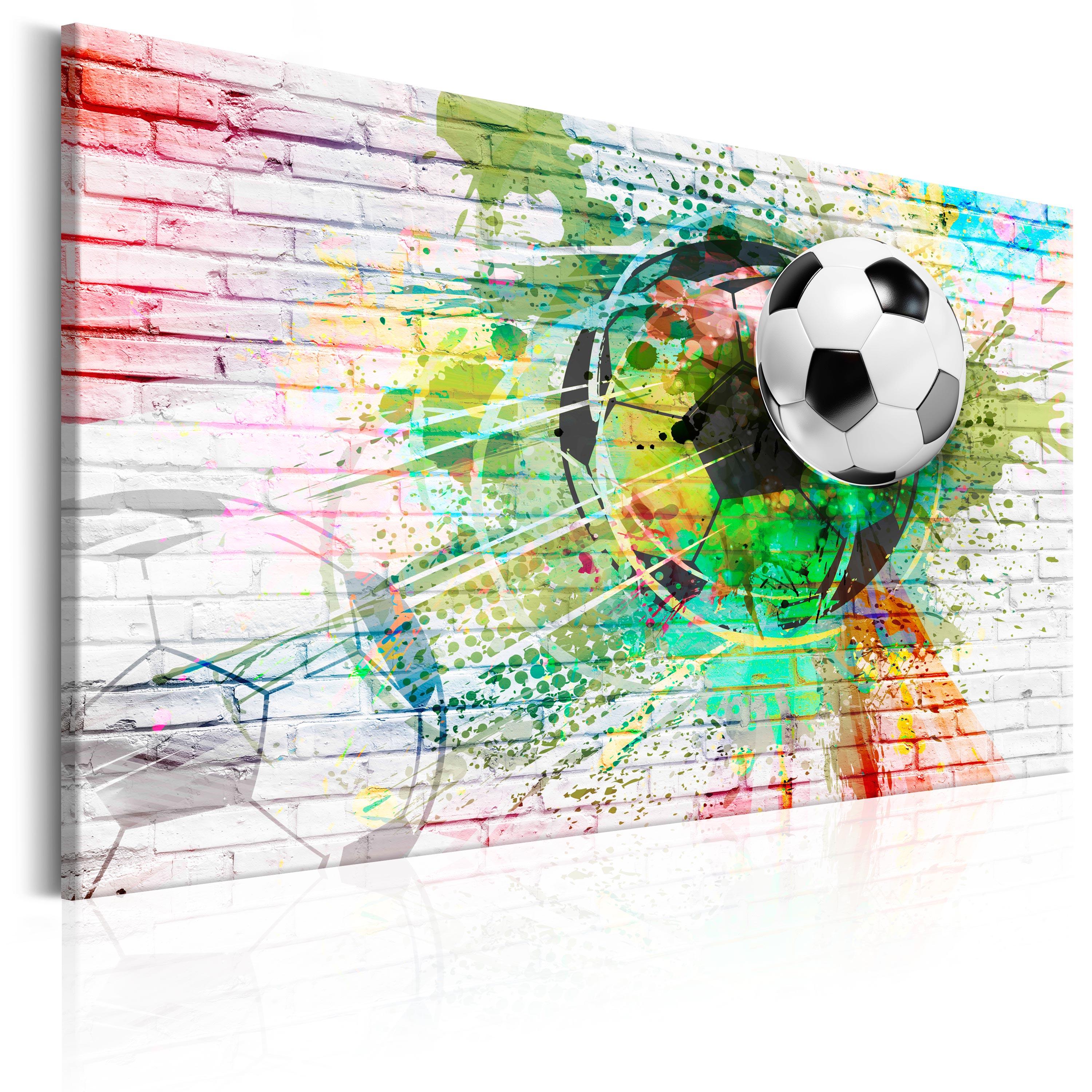 Billede - Colourful Sport (Football) - 120 x 80 cm - På italiensk lærred