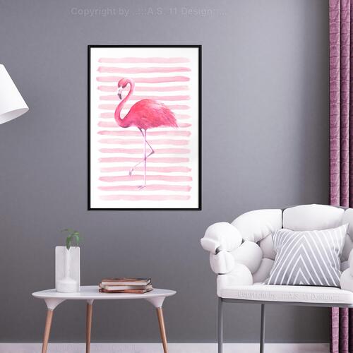 Plakat - Flamingo and Stripes
