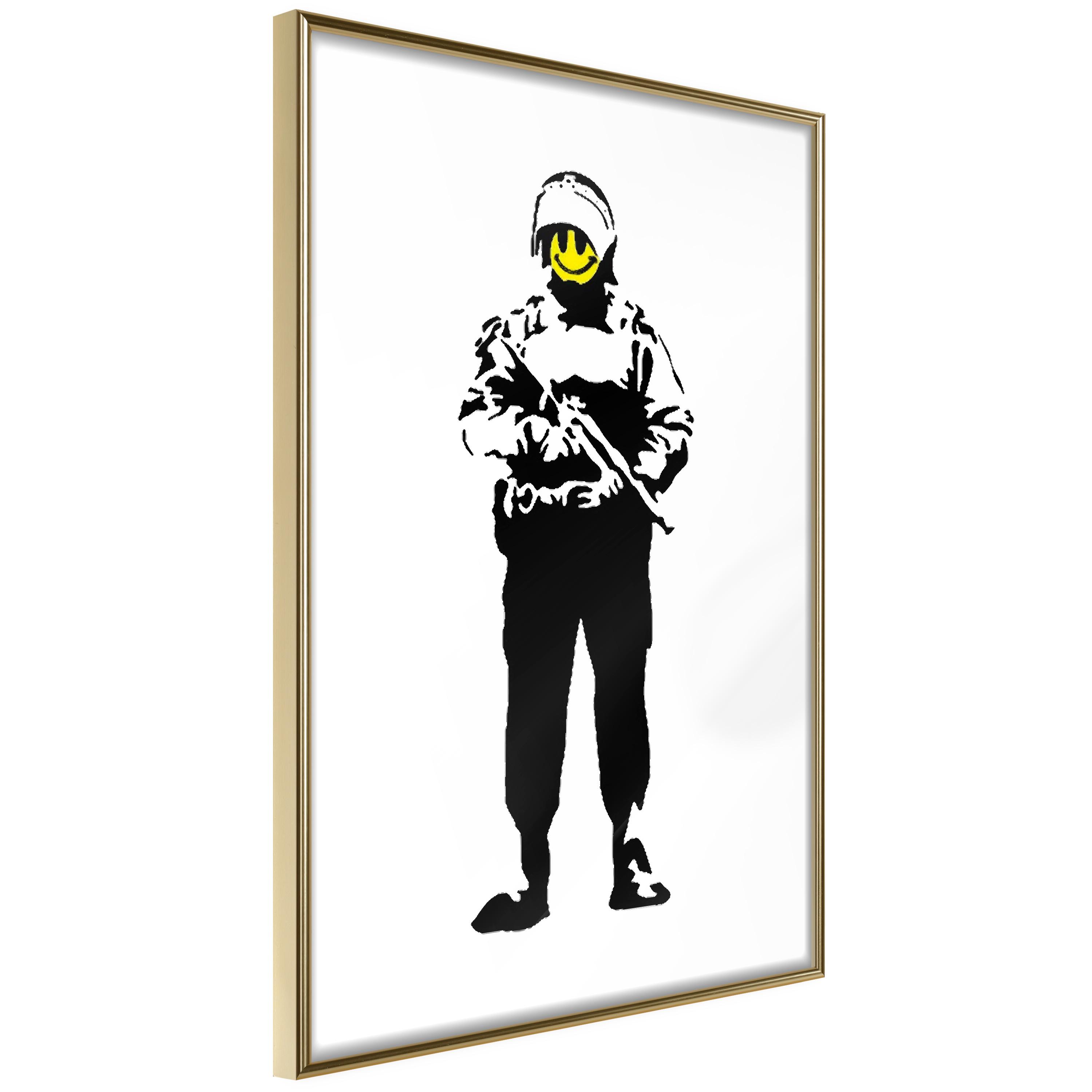 Plakat - Smiling Policeman - 20 x 30 cm - Guldramme