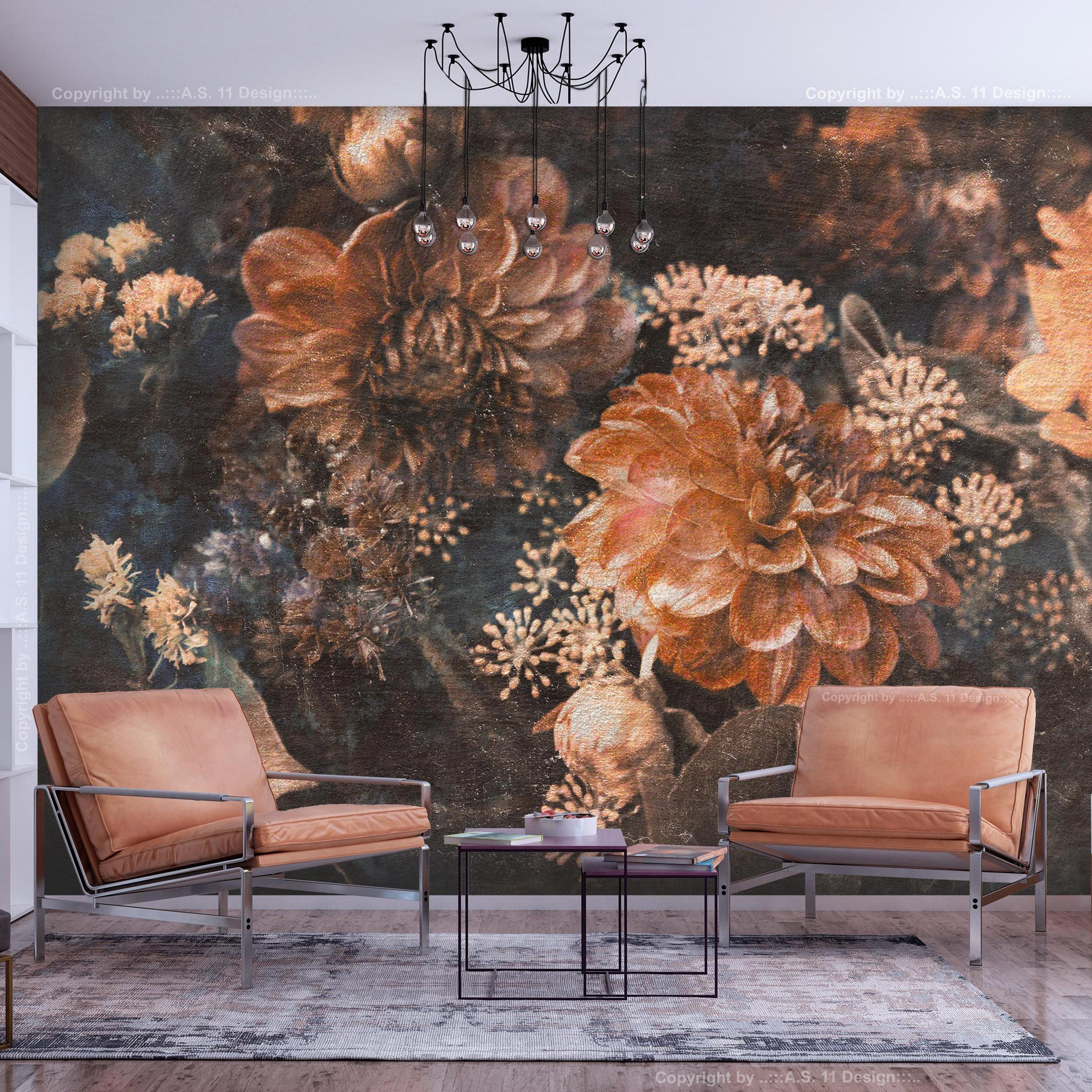 Fototapet - Retro Flowers - Third Variant - 150 x 105 cm - Standard