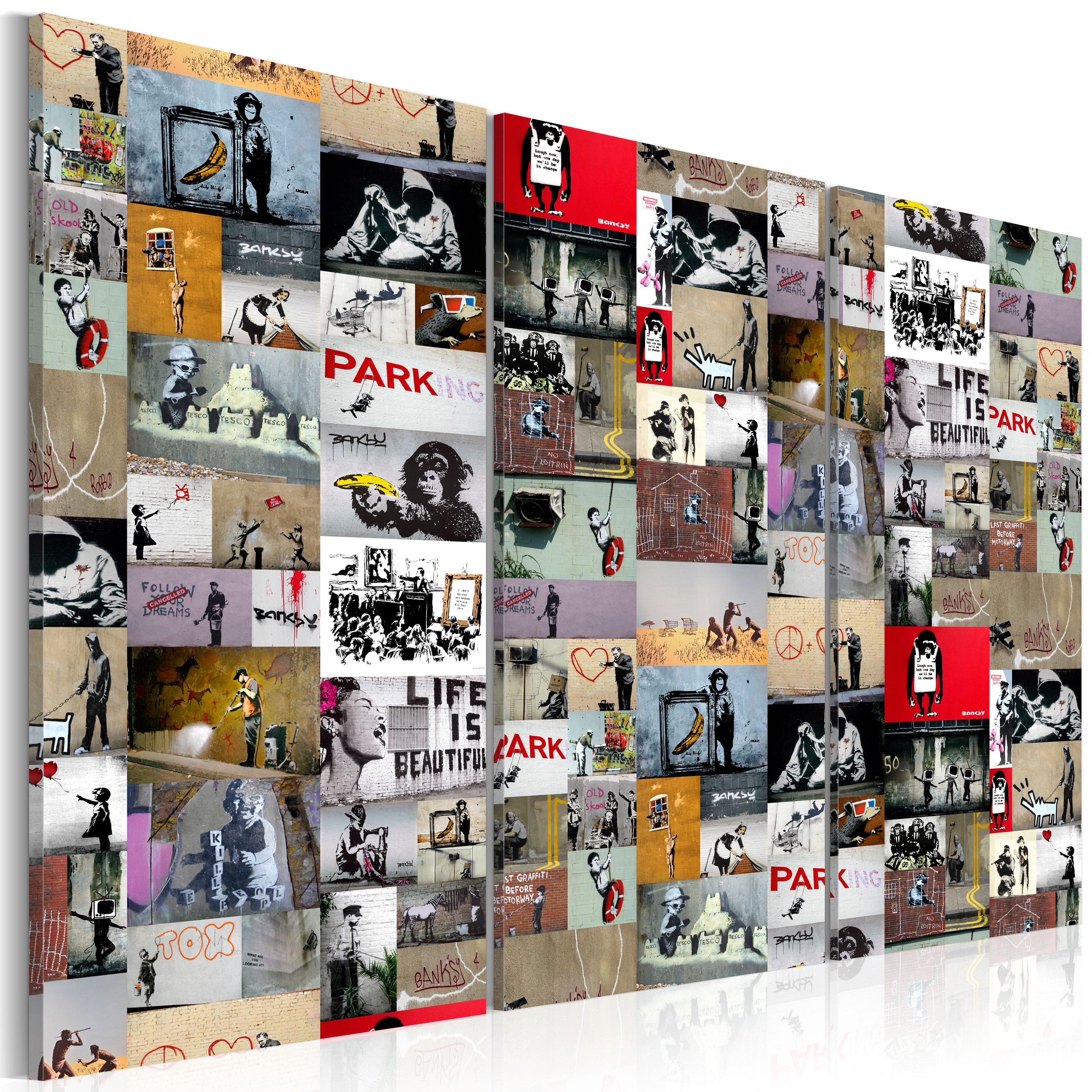 Billede - Art of Collage: Banksy III - 90 x 60 cm - Standard