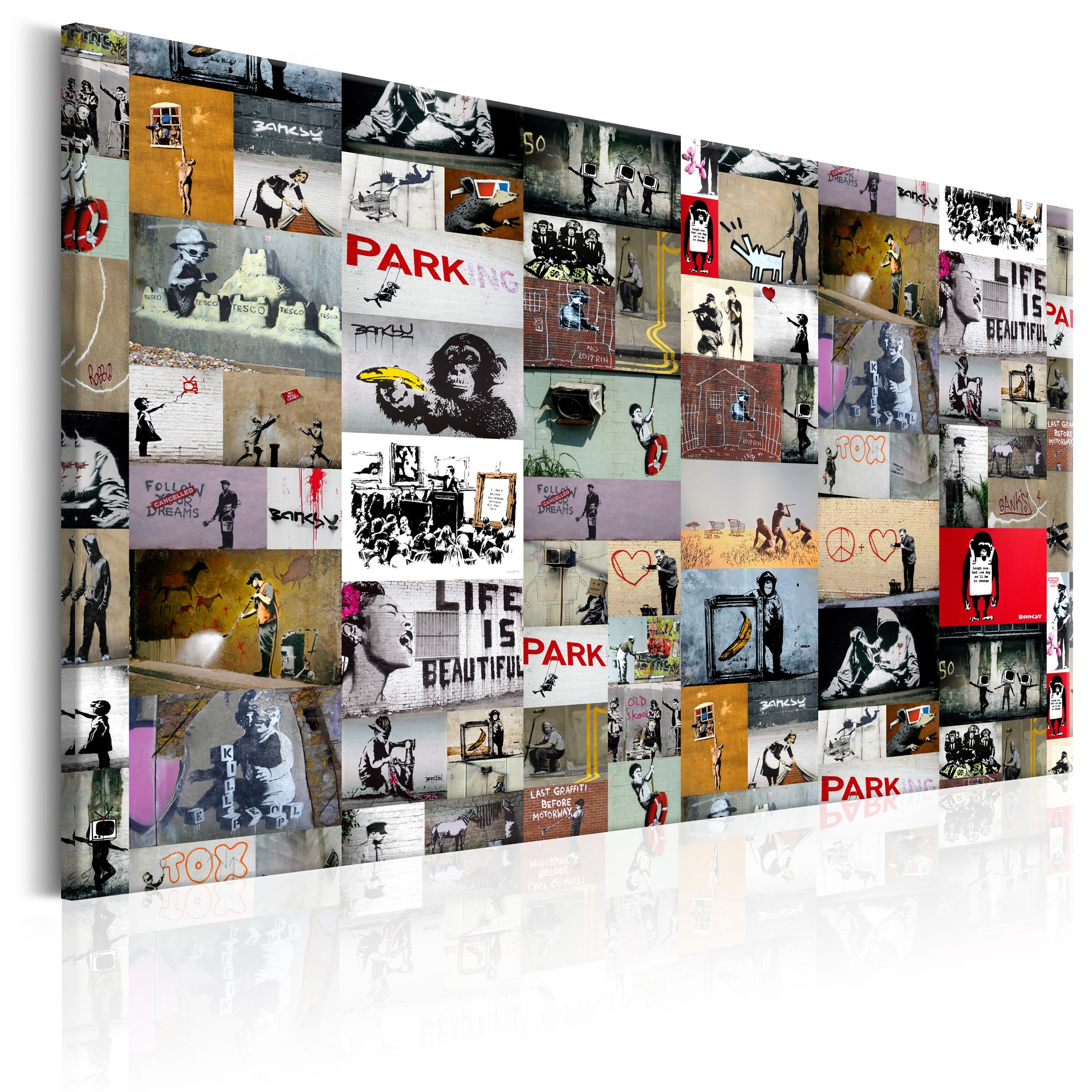 Billede - Art of Collage: Banksy - 120 x 80 cm - Premium Print