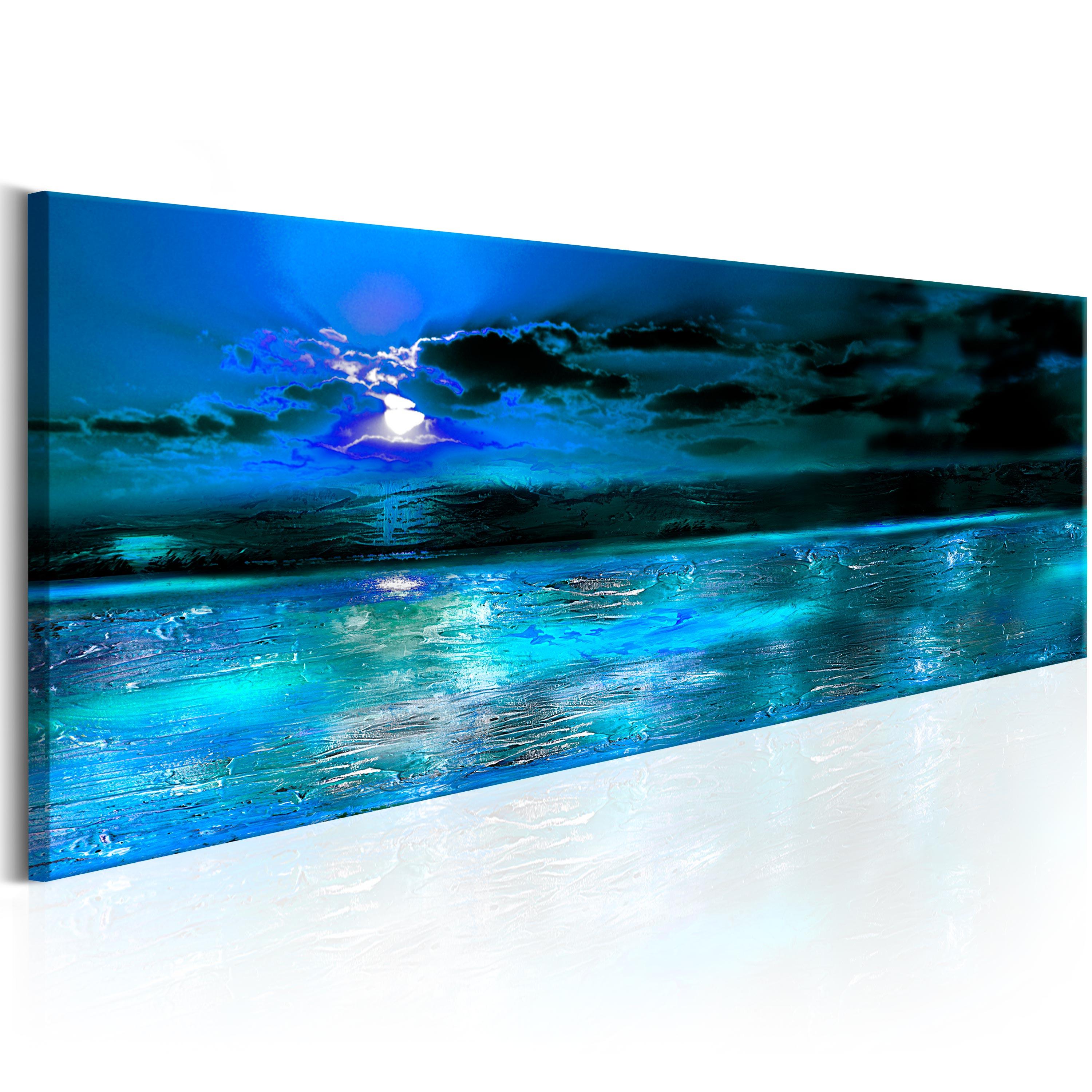 Billede - Sapphire Ocean - 120 x 40 cm - På italiensk lærred