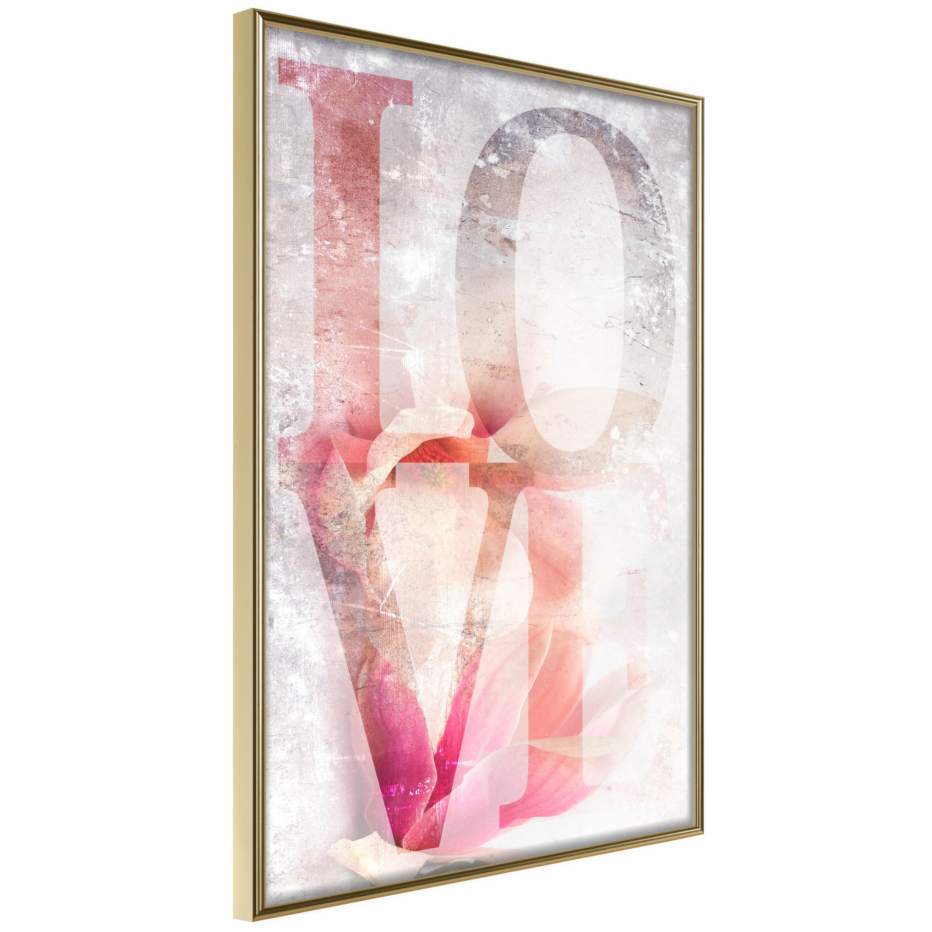 Plakat - Magnolia Love - 40 x 60 cm - Guldramme