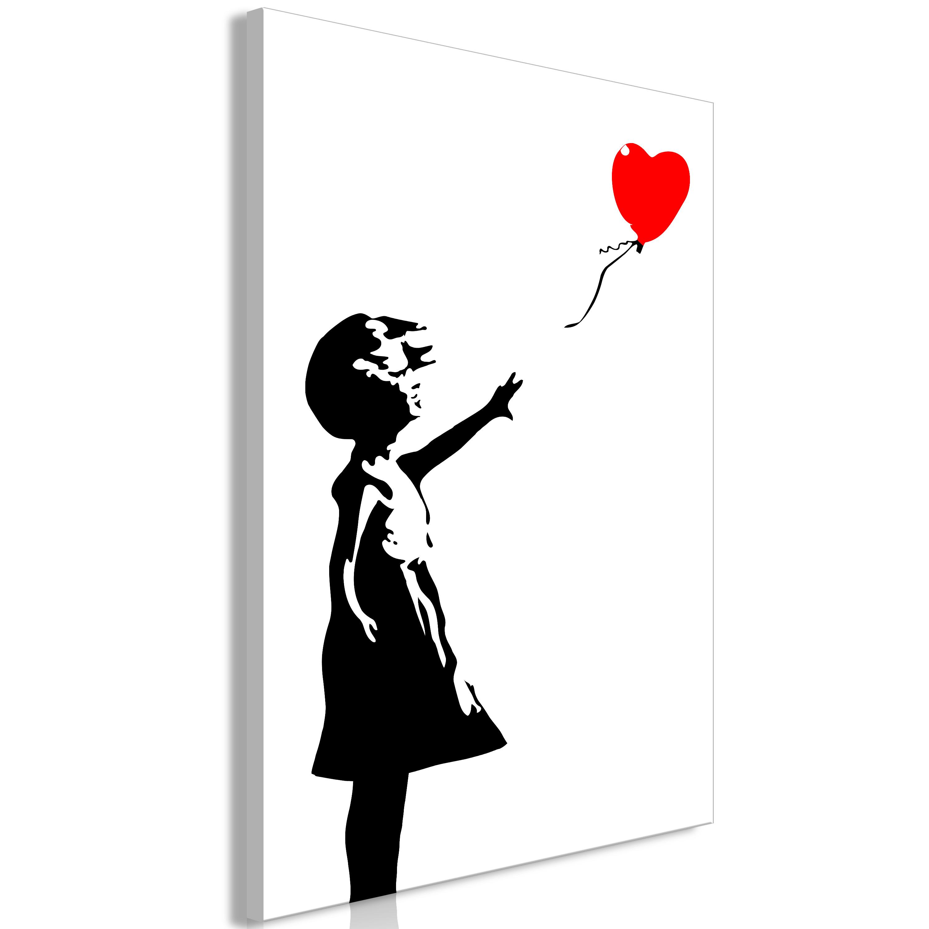 Billede - Little Girl with a Balloon (1 Part) Vertical - 20 x 30 cm - Premium Print