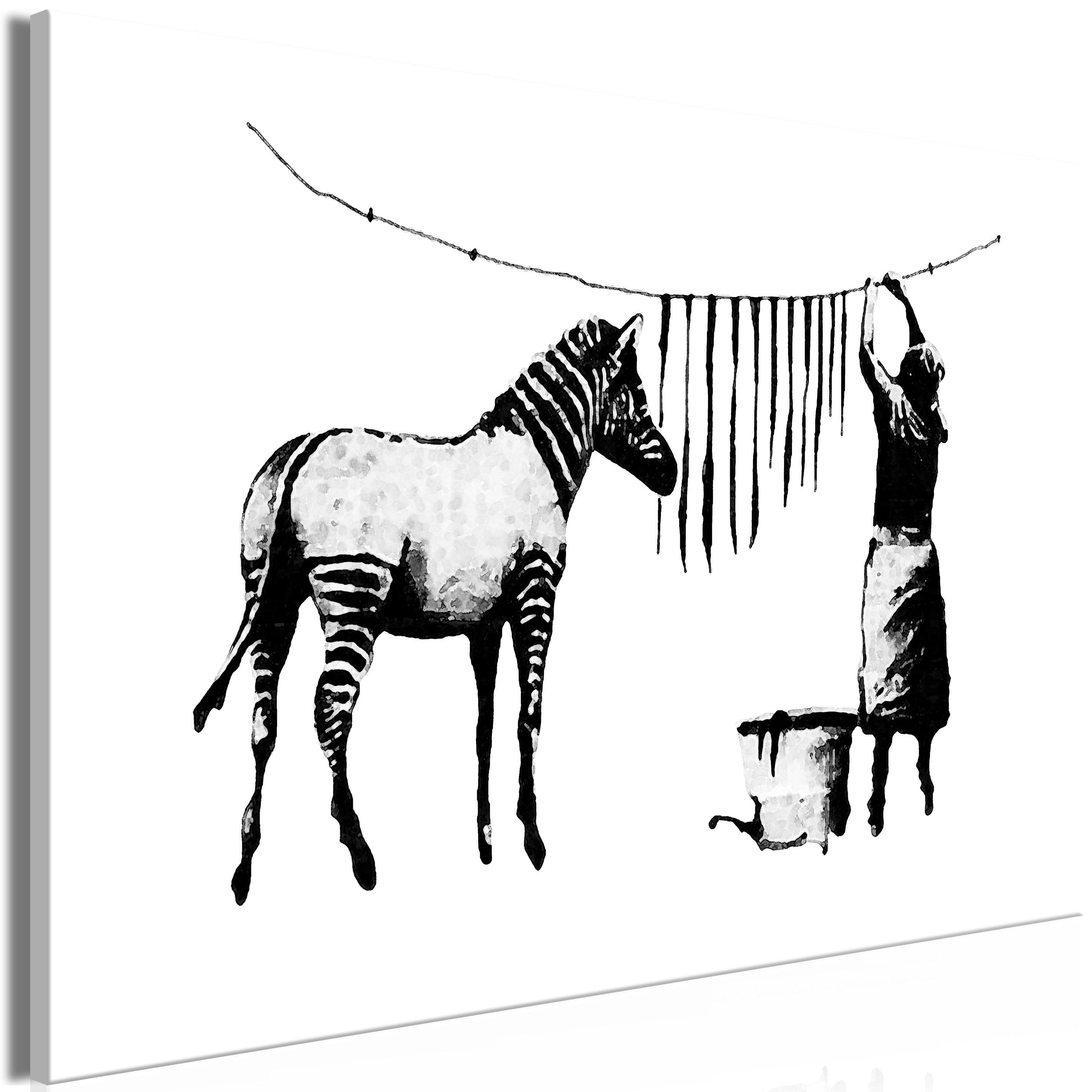 Billede - Banksy: Washing Zebra (1 Part) Wide - 90 x 60 cm - Premium Print