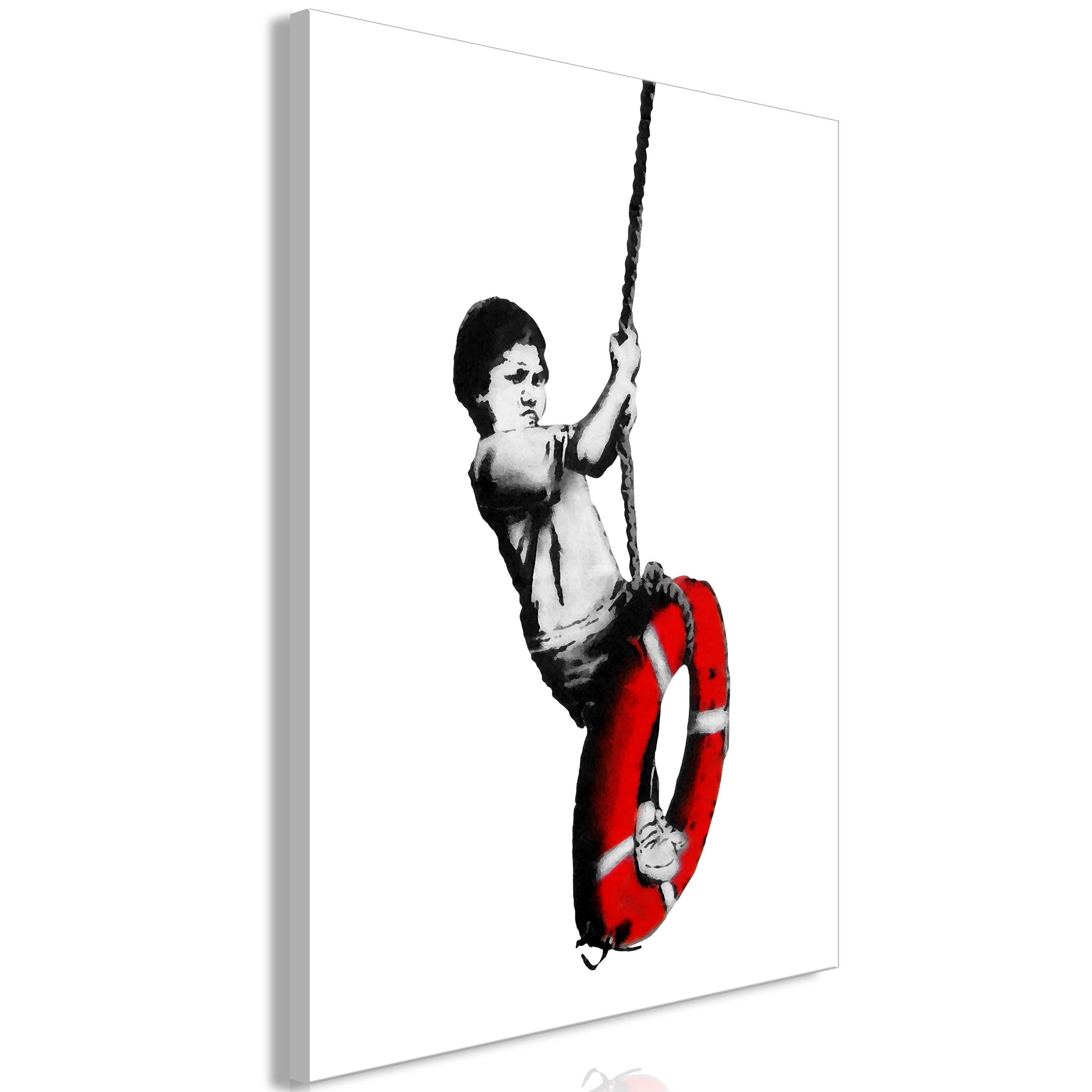 Billede - Banksy: Boy on Rope (1 Part) Vertical - 60 x 90 cm - Premium Print