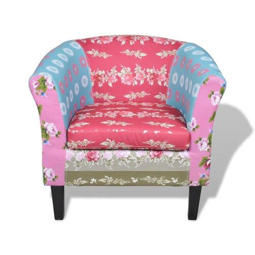 Lænestol med patchworkdesign stof