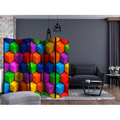 Skærmvæg - Colorful Geometric Boxes II