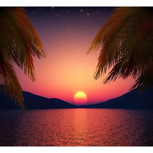 Fototapet - Romantic evening on the beach