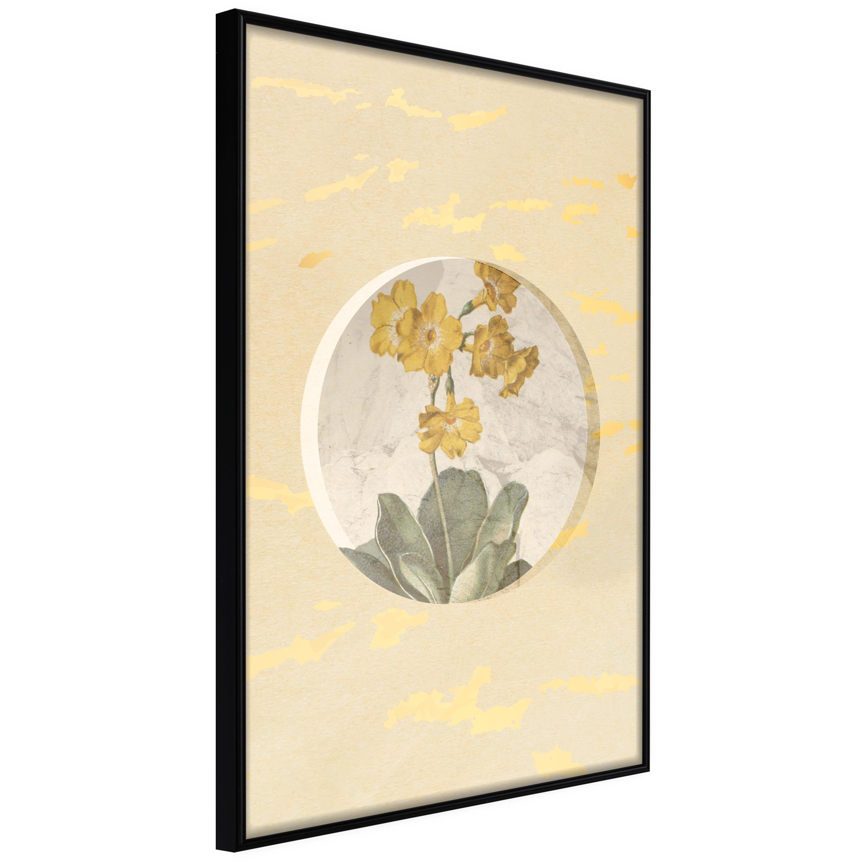 Plakat - Flower In Circle - 30 x 45 cm - Sort ramme