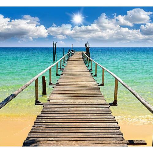 Fototapet - Beach, sun, bridge