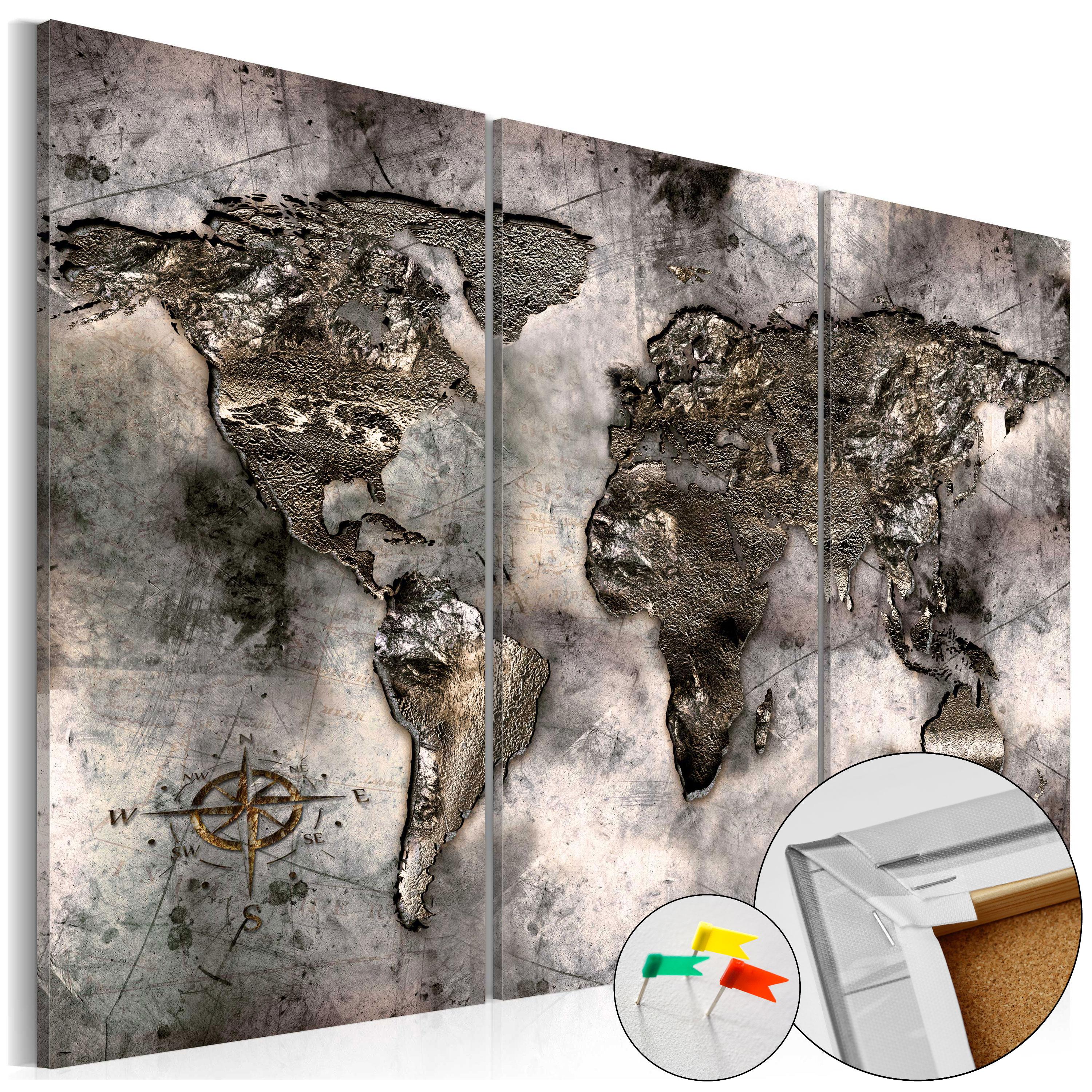 Billede på kork - Opalescent Map - 90 x 60 cm