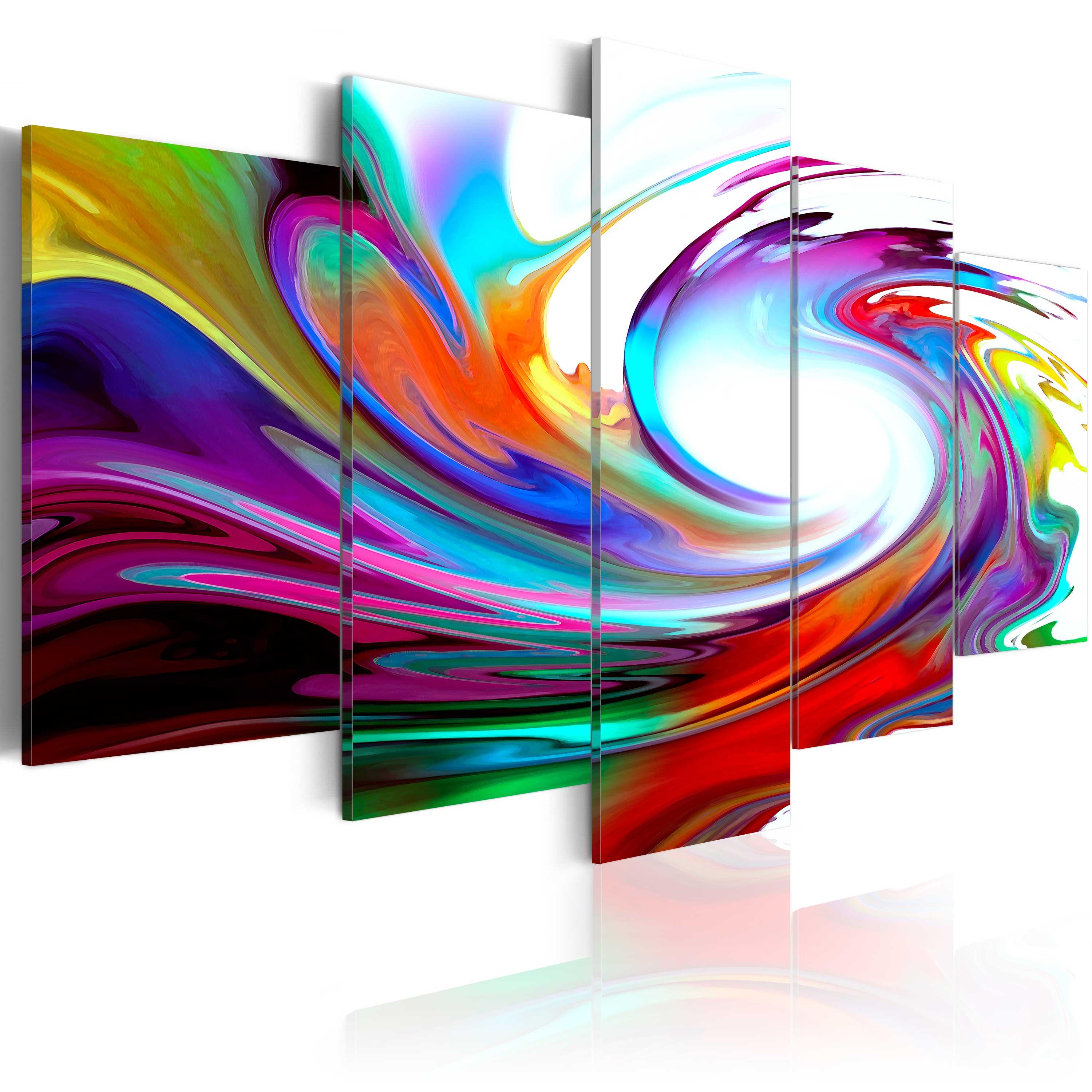 Billede - Rainbow - swirl - 200 x 100 cm - På italiensk lærred