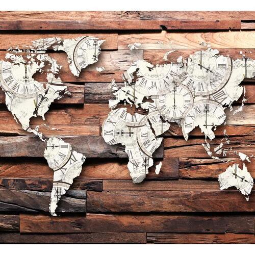 Fototapet - Map On Wood