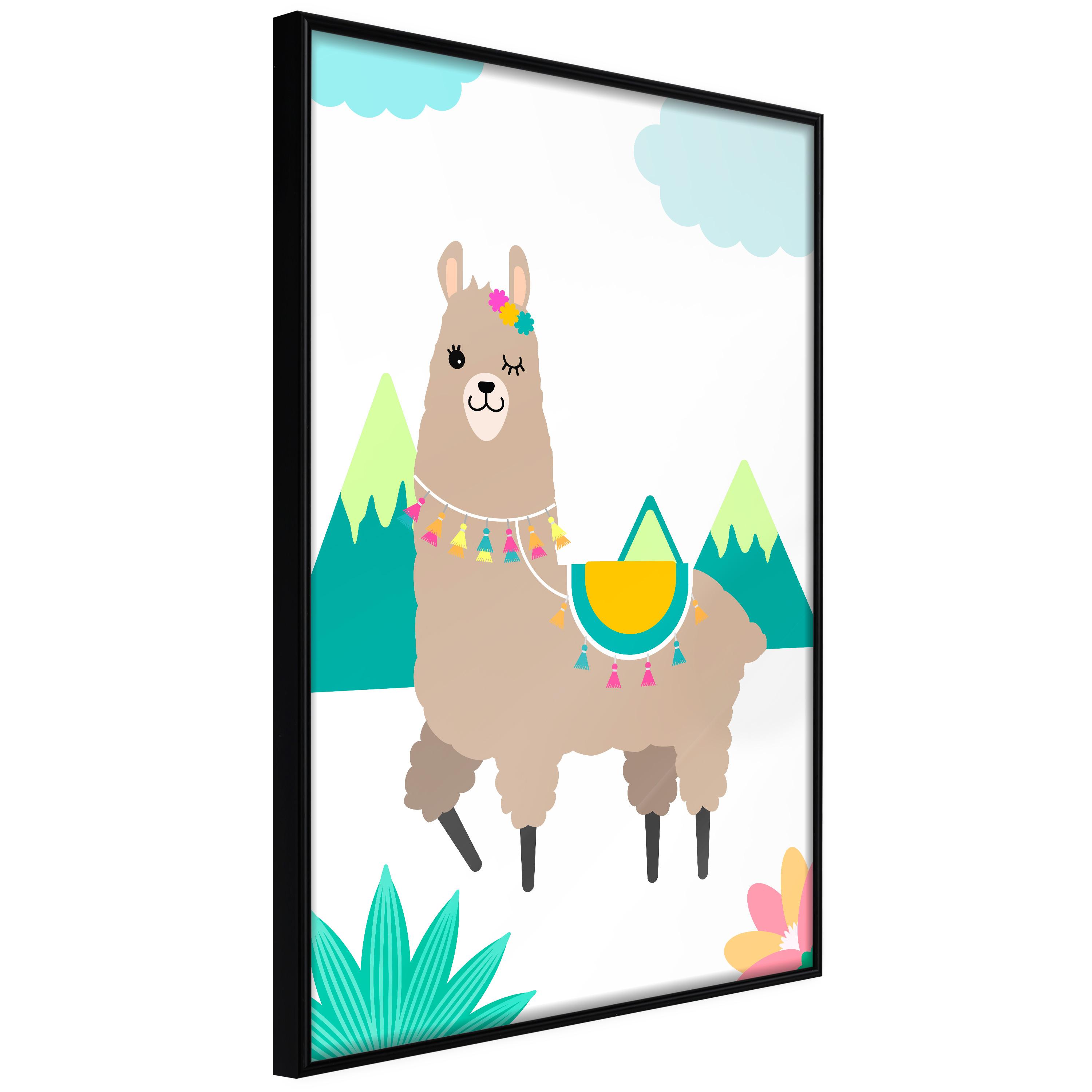 Plakat - Unusual Lama - 30 x 45 cm - Sort ramme