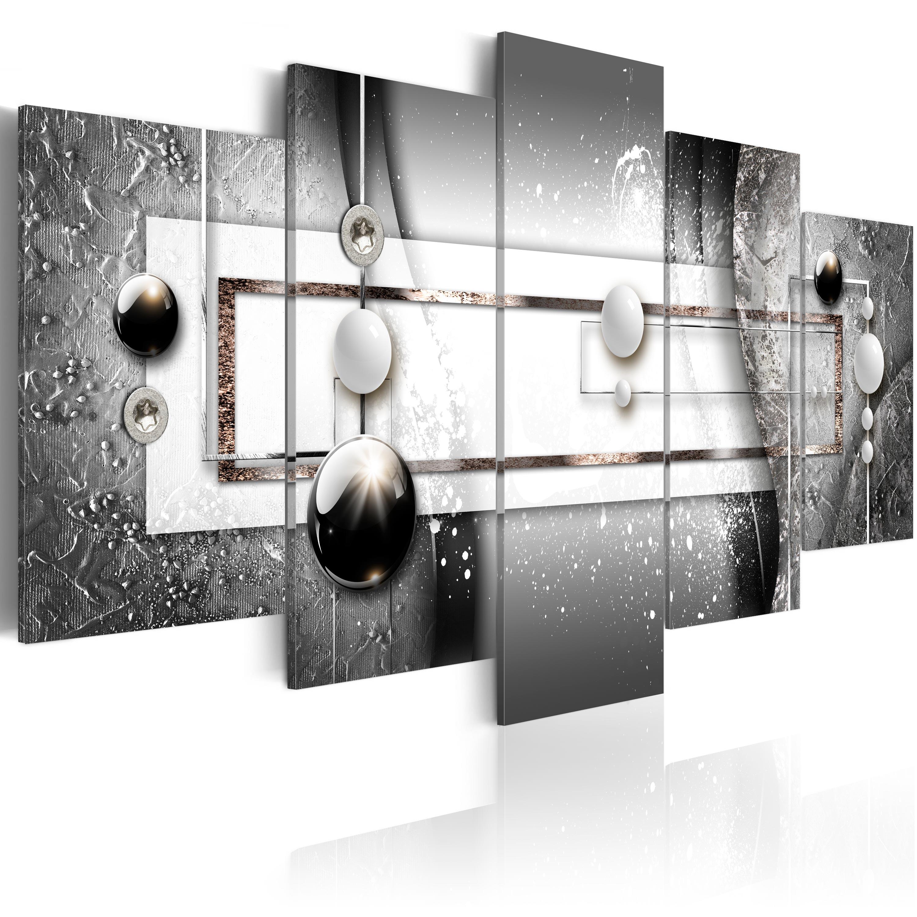 Billede - Grey Symmetry - 100 x 50 cm - På italiensk lærred