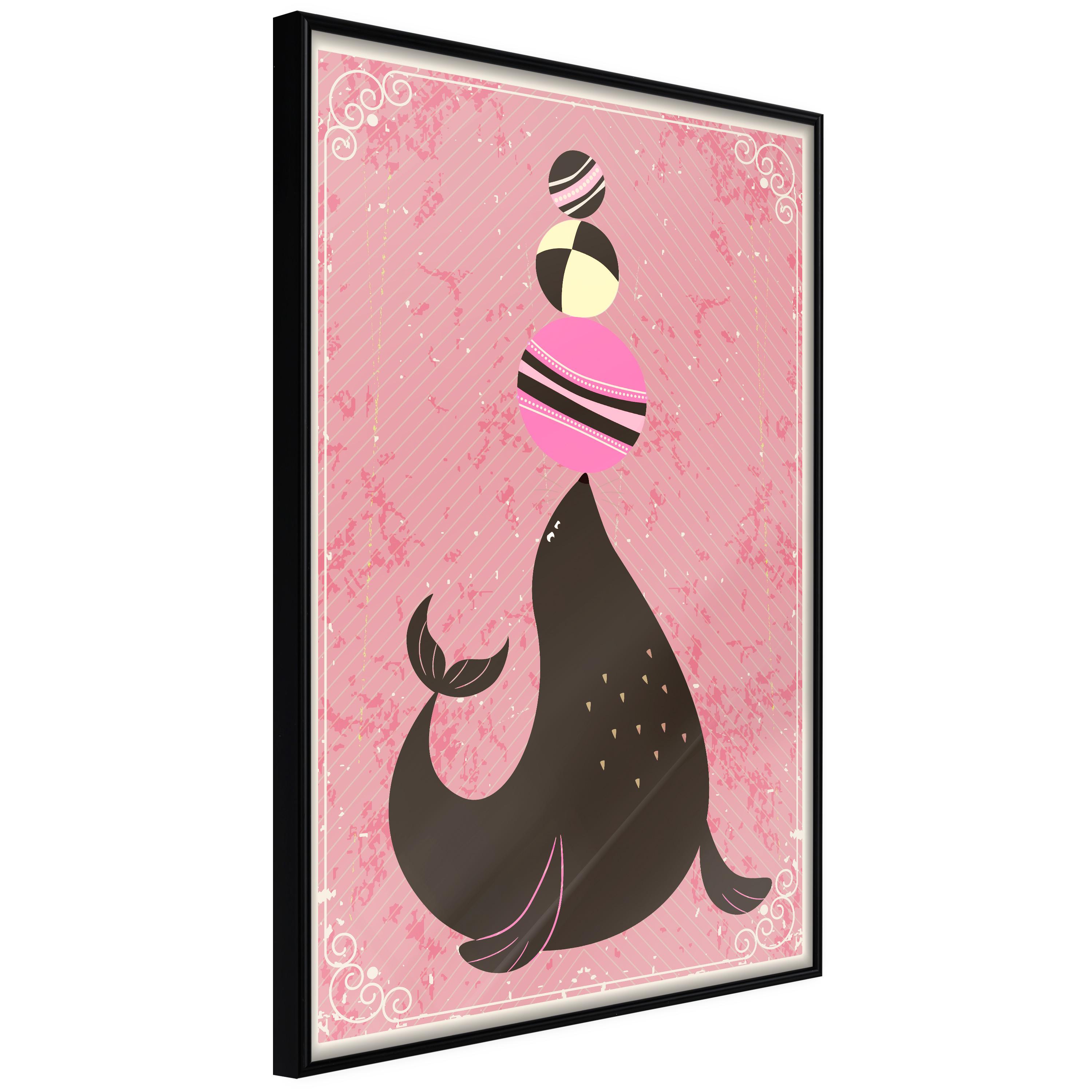Plakat - Seal - 20 x 30 cm - Sort ramme