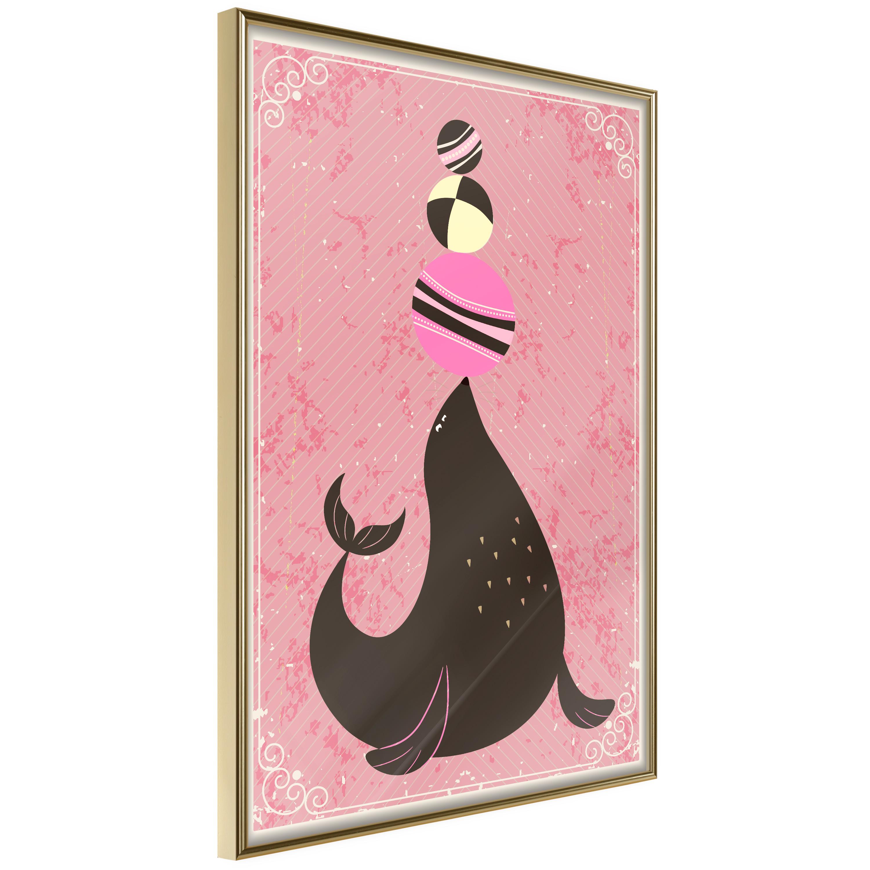Plakat - Seal - 40 x 60 cm - Guldramme