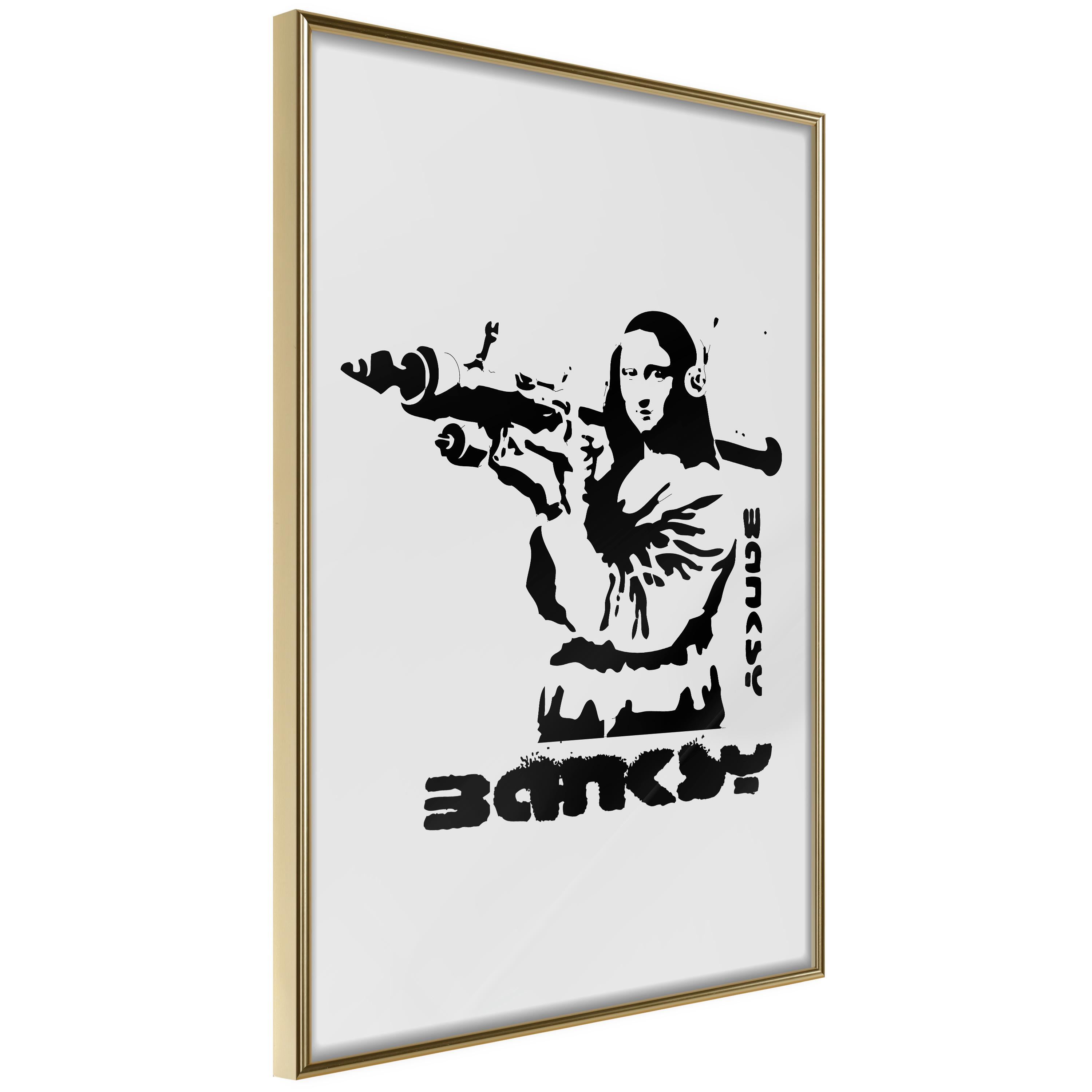Plakat - Mona Lisa with a Bazooka - 20 x 30 cm - Guldramme