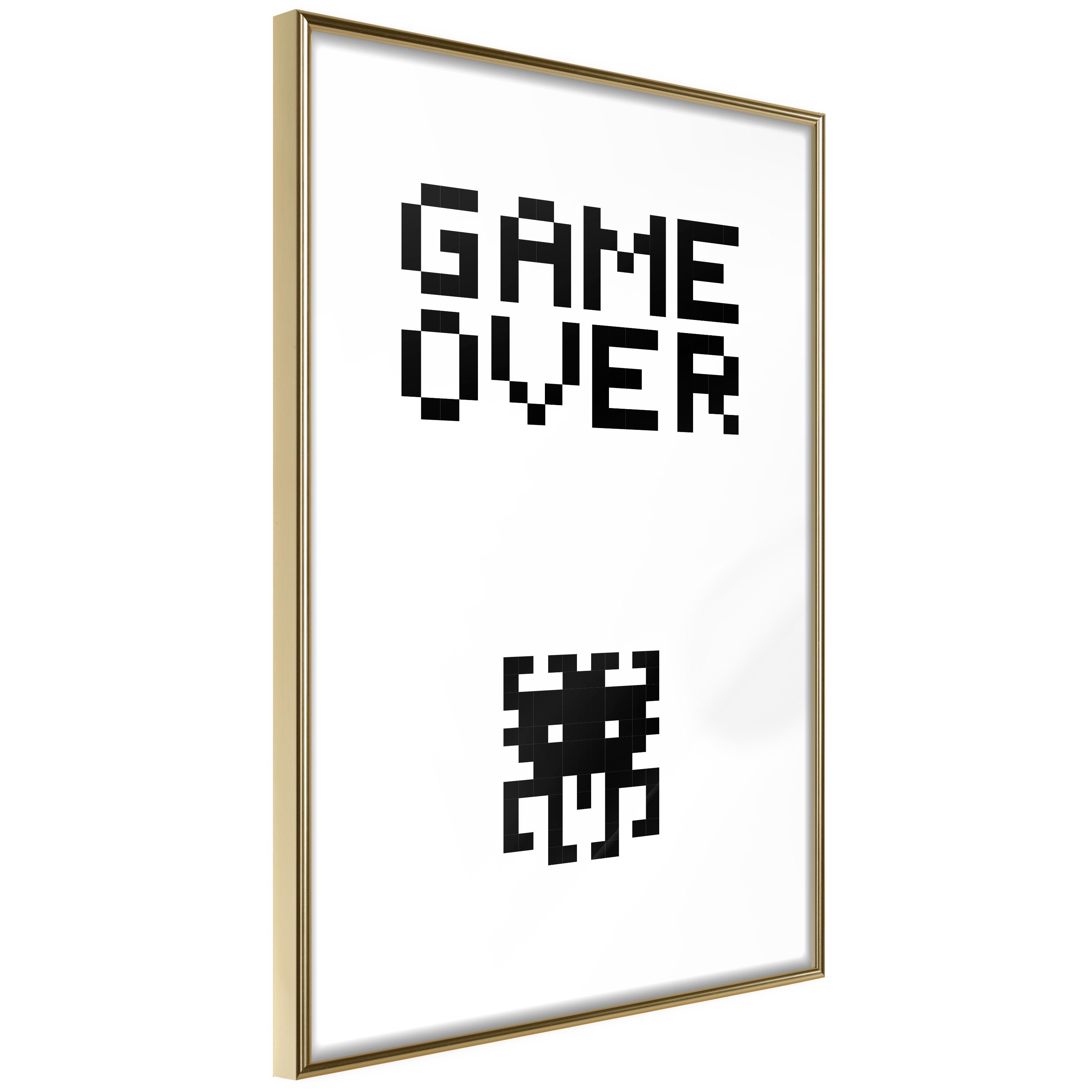 Plakat - Game Over - 40 x 60 cm - Guldramme