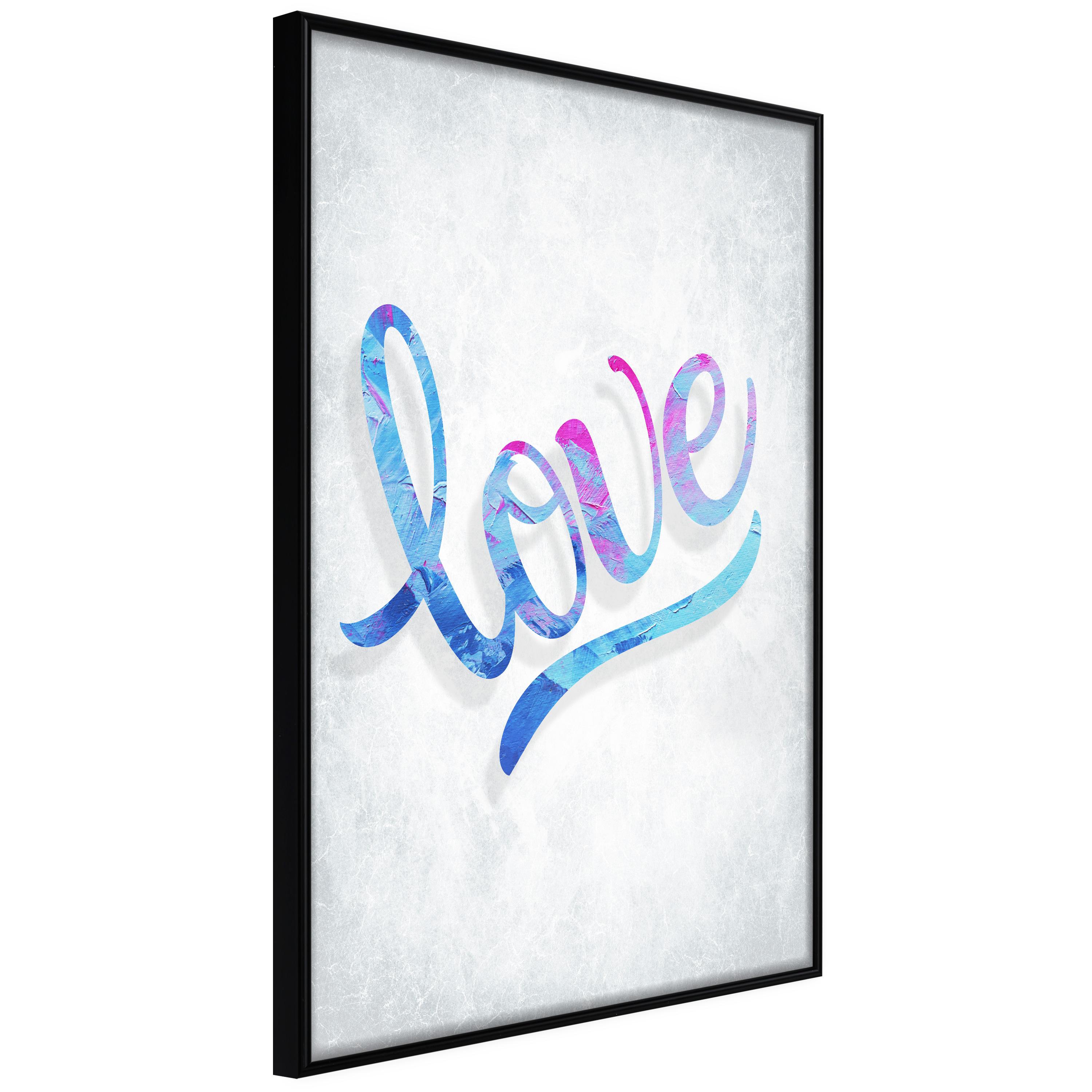 Plakat - Love - 20 x 30 cm - Sort ramme