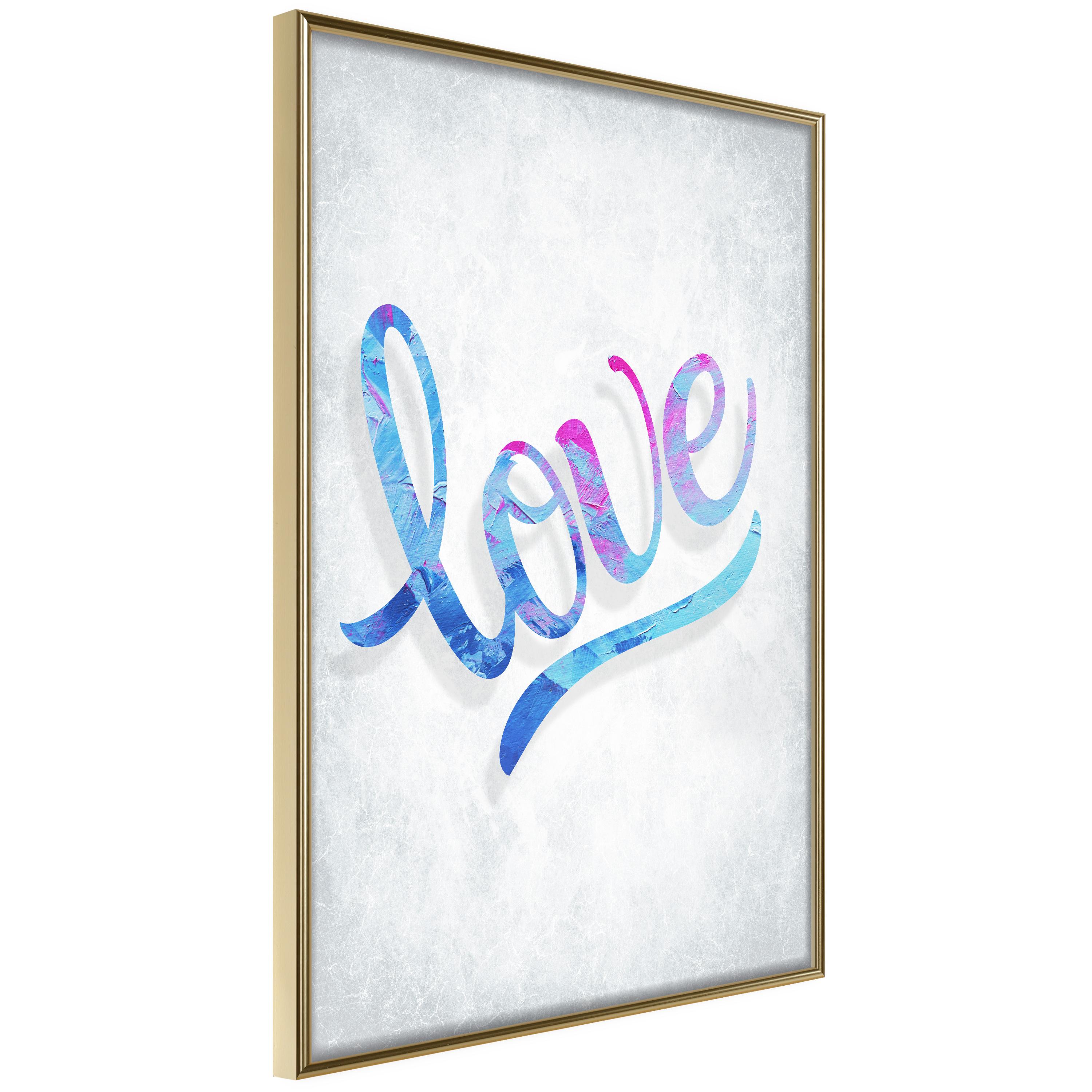 Plakat - Love - 20 x 30 cm - Guldramme