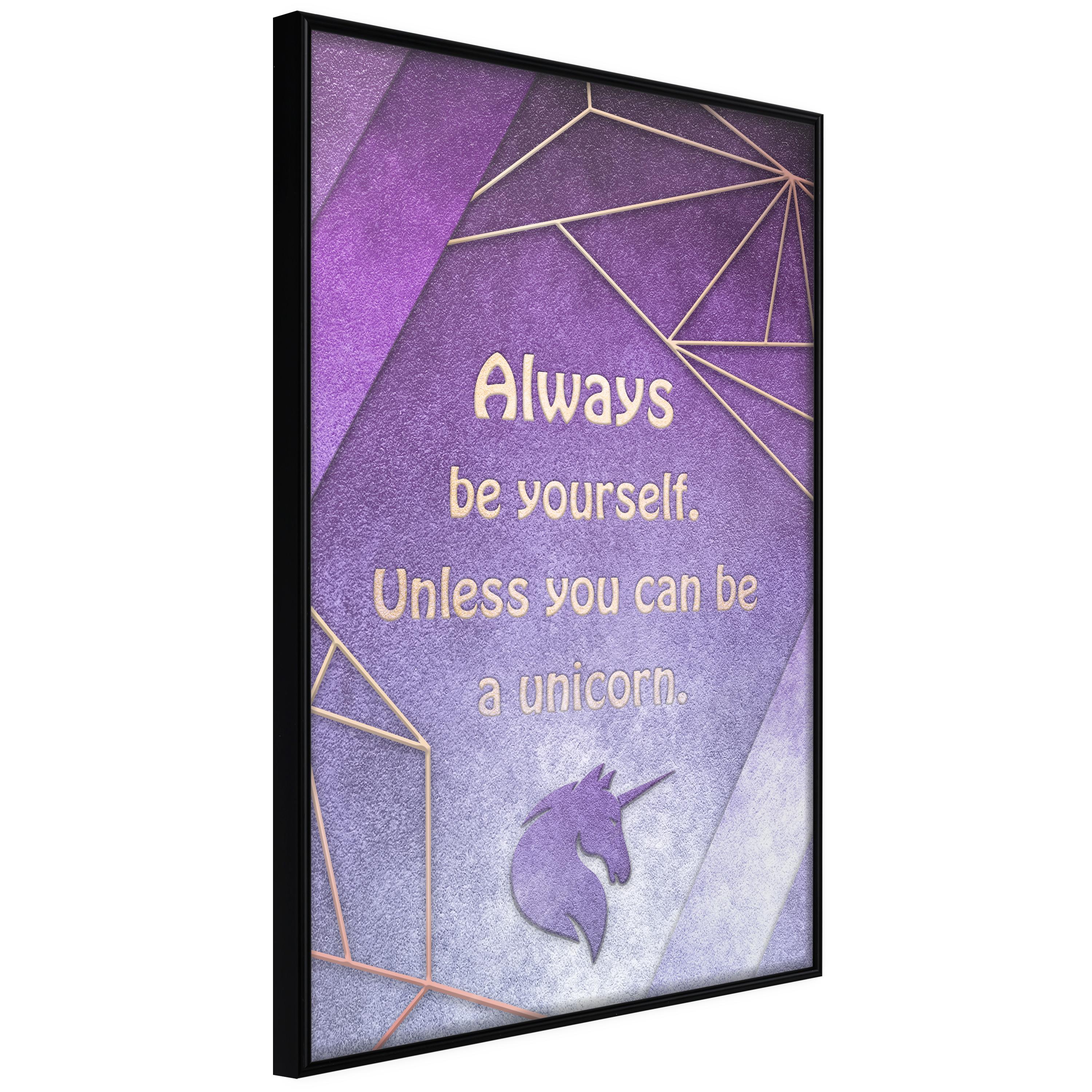 Plakat - Be Yourself - 20 x 30 cm - Sort ramme