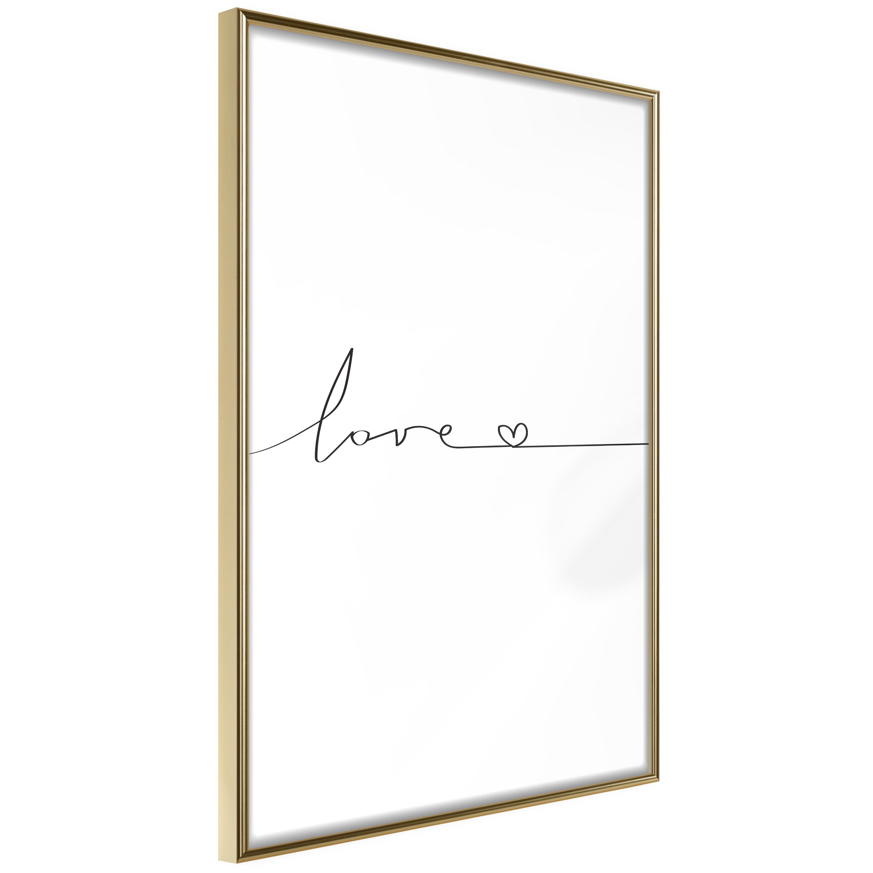 Plakat - Love Everywhere - 40 x 60 cm - Guldramme